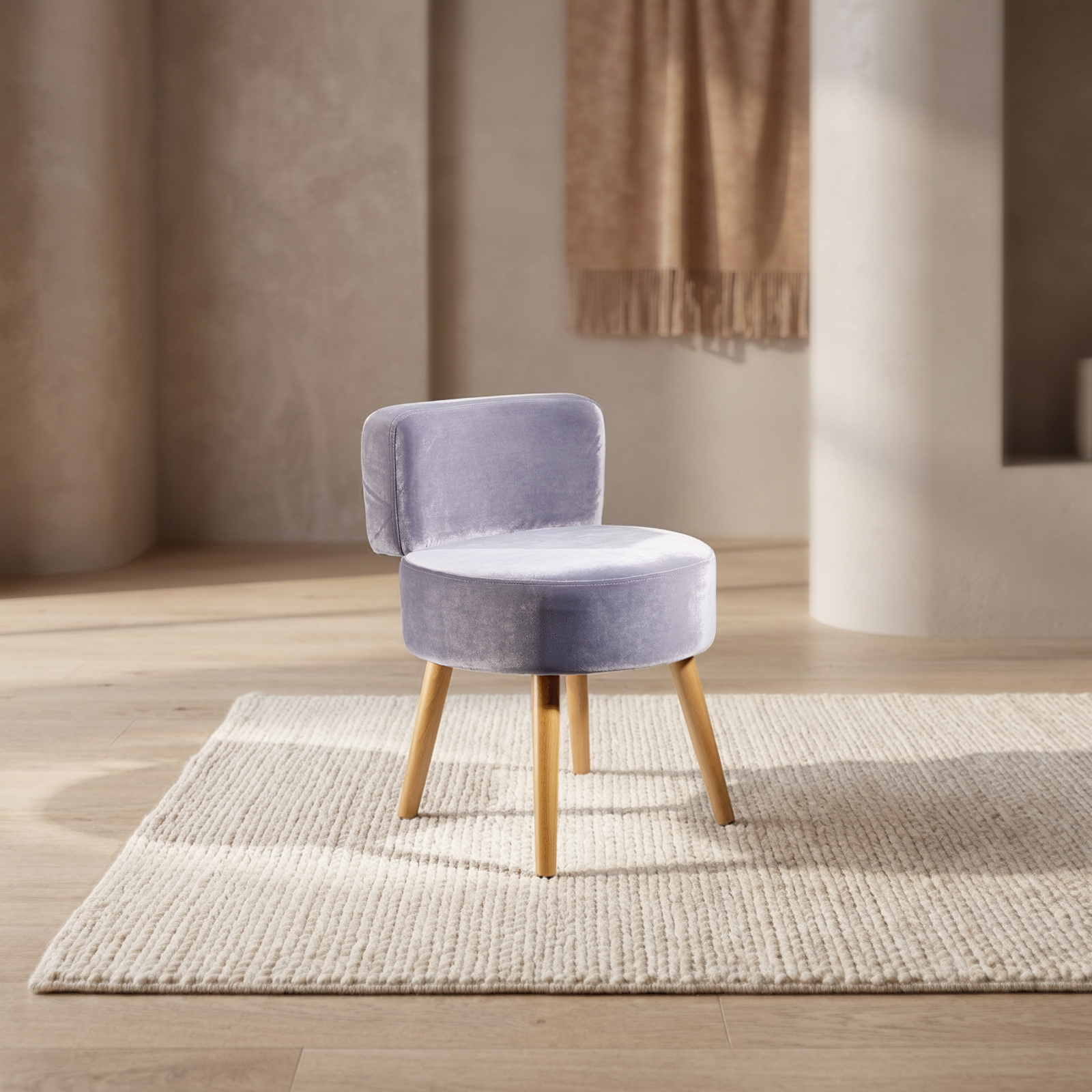 Echtwerk Sessel MILO Sessel mit Rückenlehne Hocker Polsterhocker 