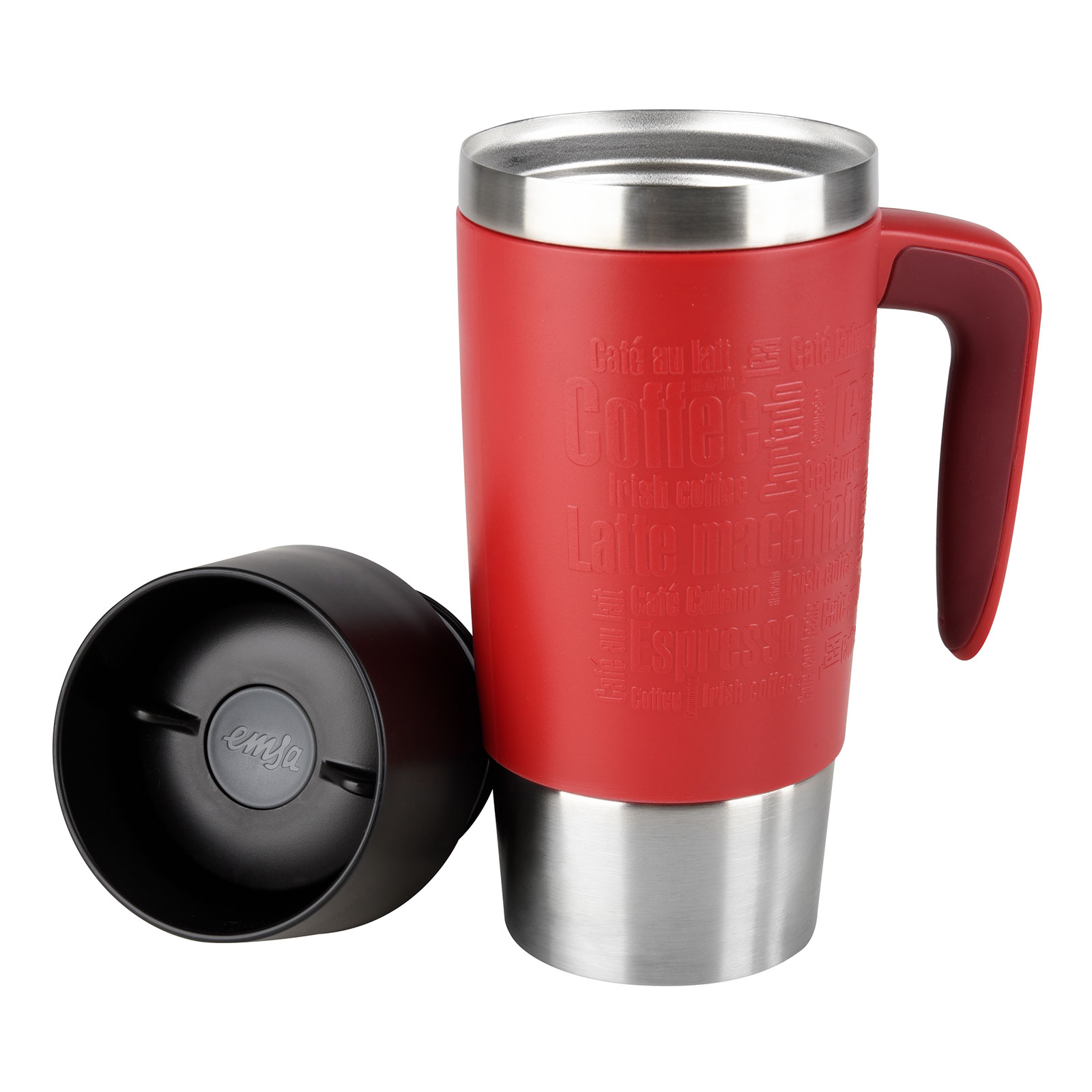 EMSA 514096 TRAVEVEL MUG Handle Isolierbecher 0,36 L schwarz