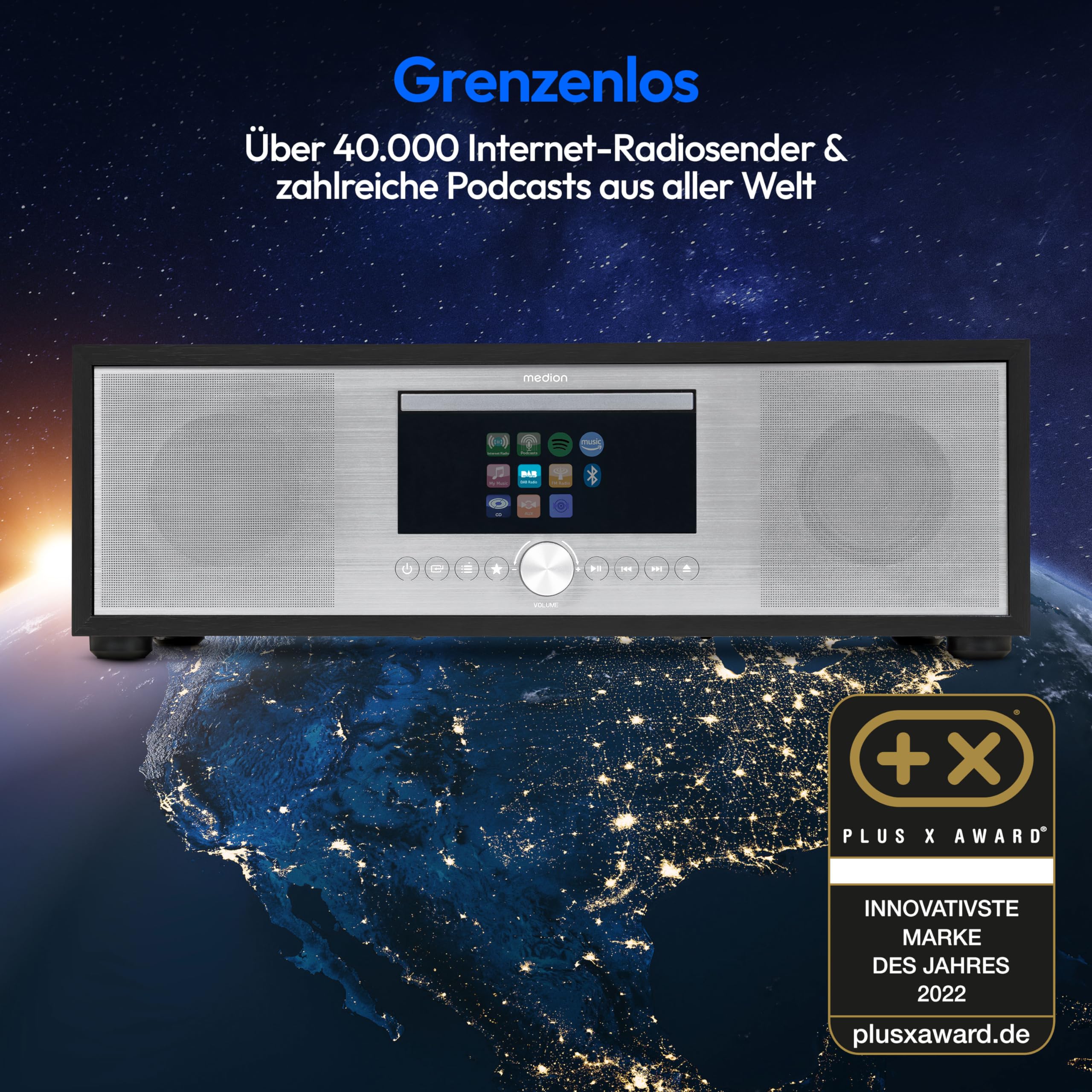 MEDION P66400 Stereoanlage Internetradio DAB+ UKW USB CD/MP3-Player Bluetooth