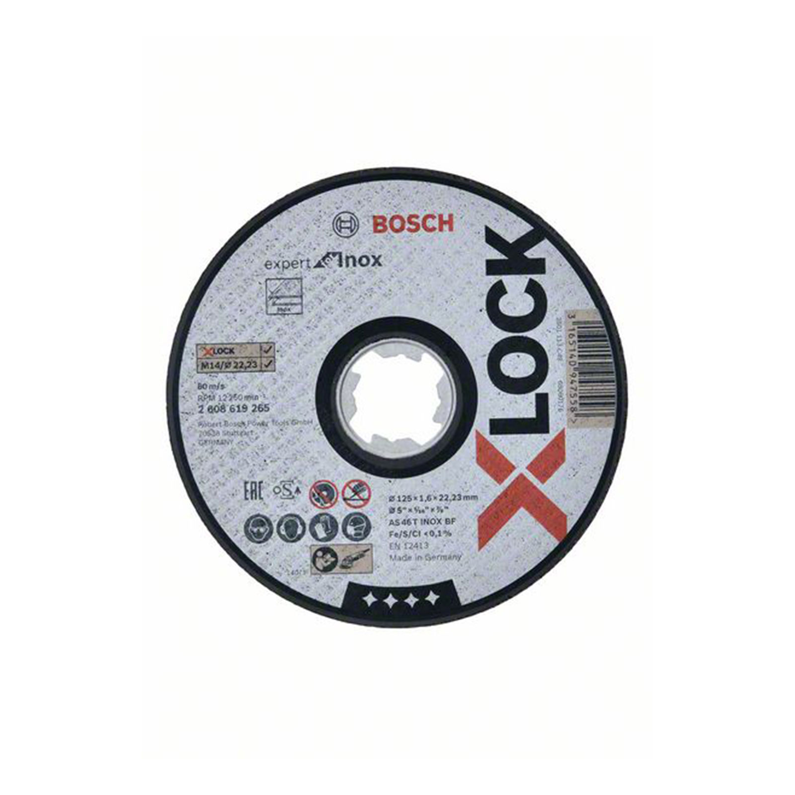 Bosch Professional X-LOCK Trennscheibe Expert for Inox 125 x 1,6 x 22,23, gerade