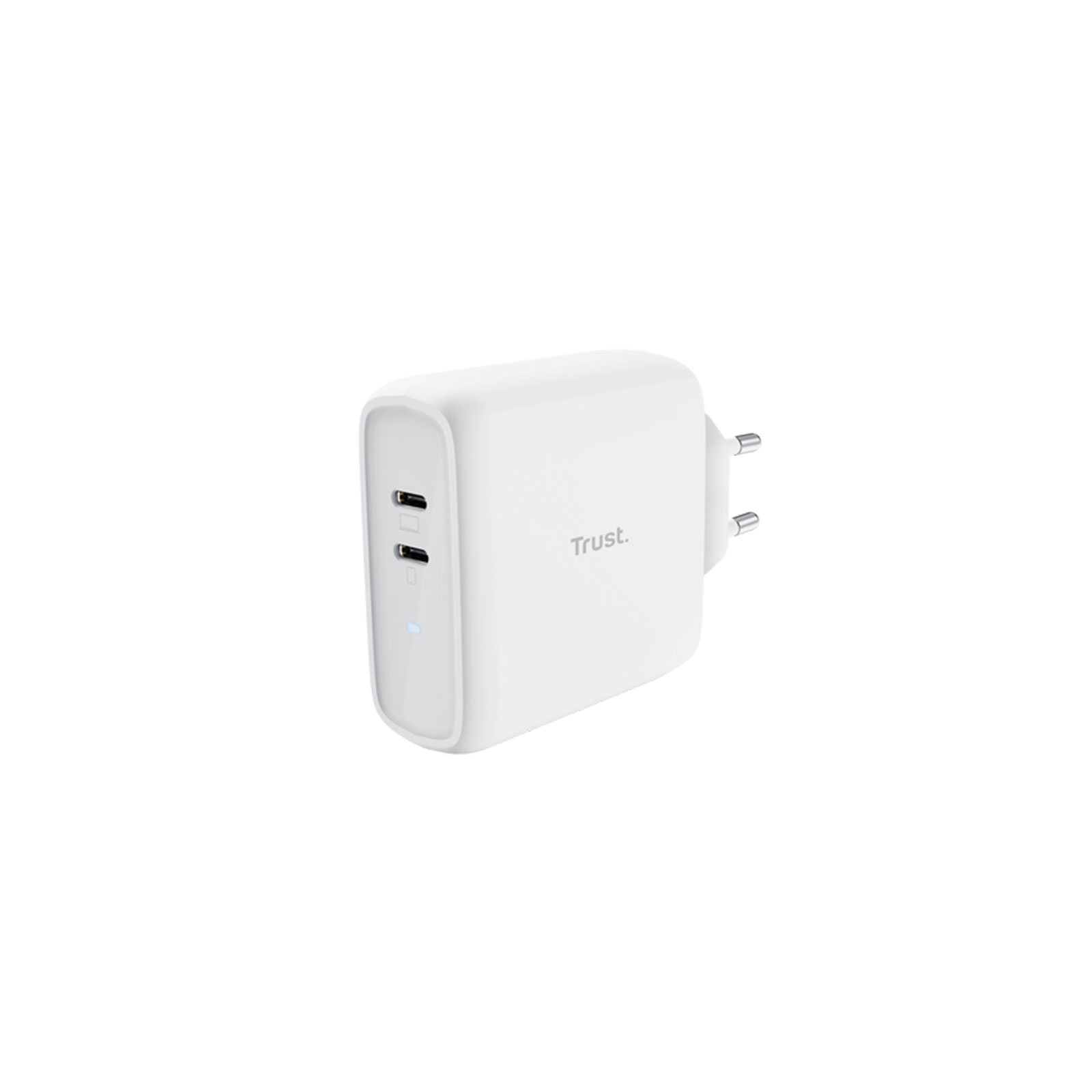 Trust Maxo USB-C-GaN-Ladegerät 65 W mit 2 USB-C-Anschlüssen, Weiß (25526)