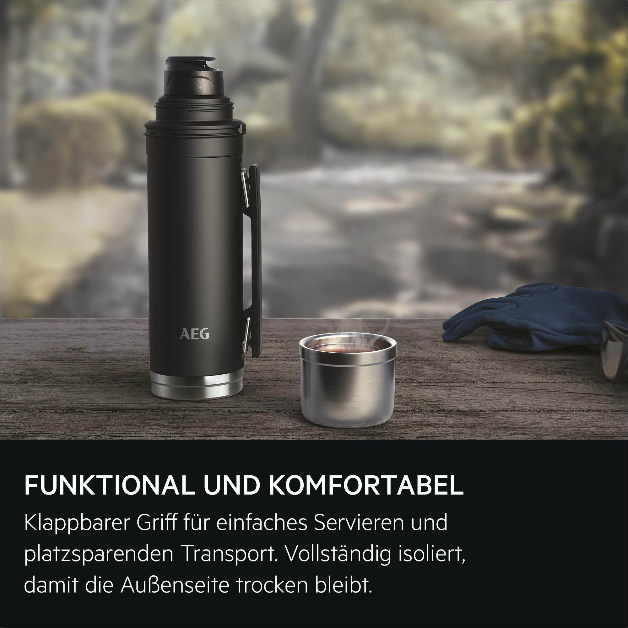 AEG ATHJ02 Thermosflasche, 1 l Fassungsvermögen, Schwarz