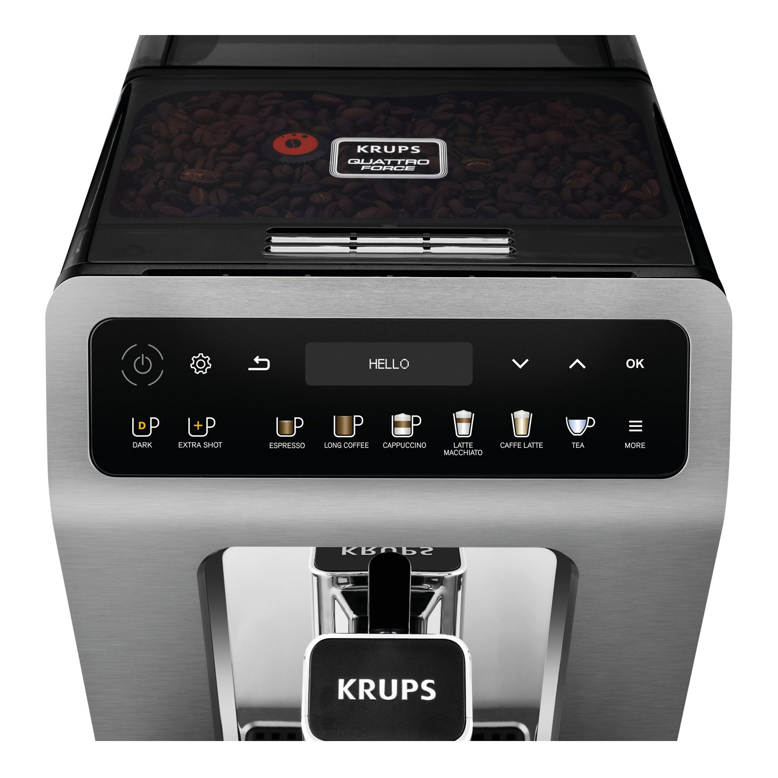 Krups EA 894T EVIDENCE PLUS One-Touch-Cappuccino Kaffeevollautomat Titan-Metallic