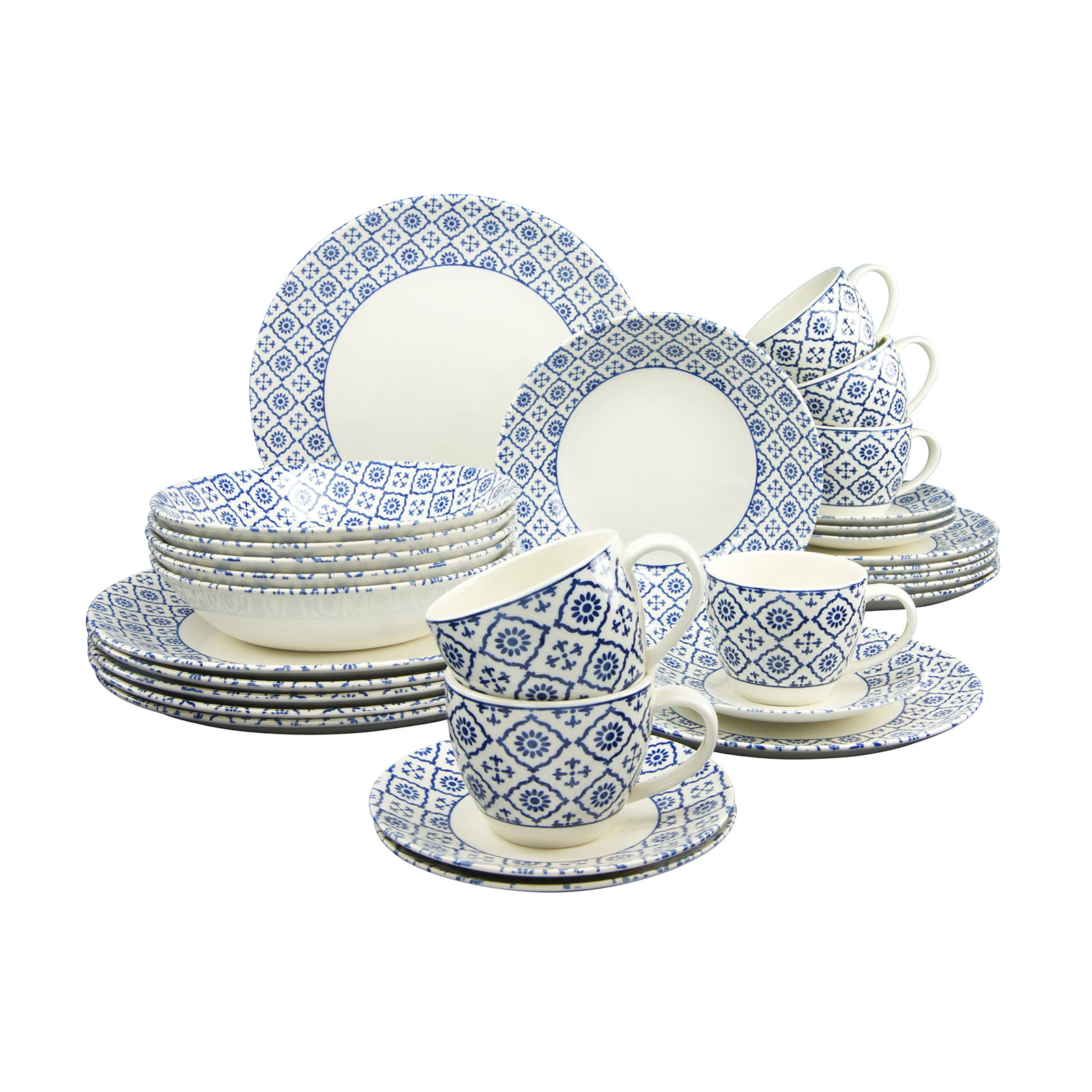 CreaTable, 19517, Oriental Blue, Kombiservice 30 teilig