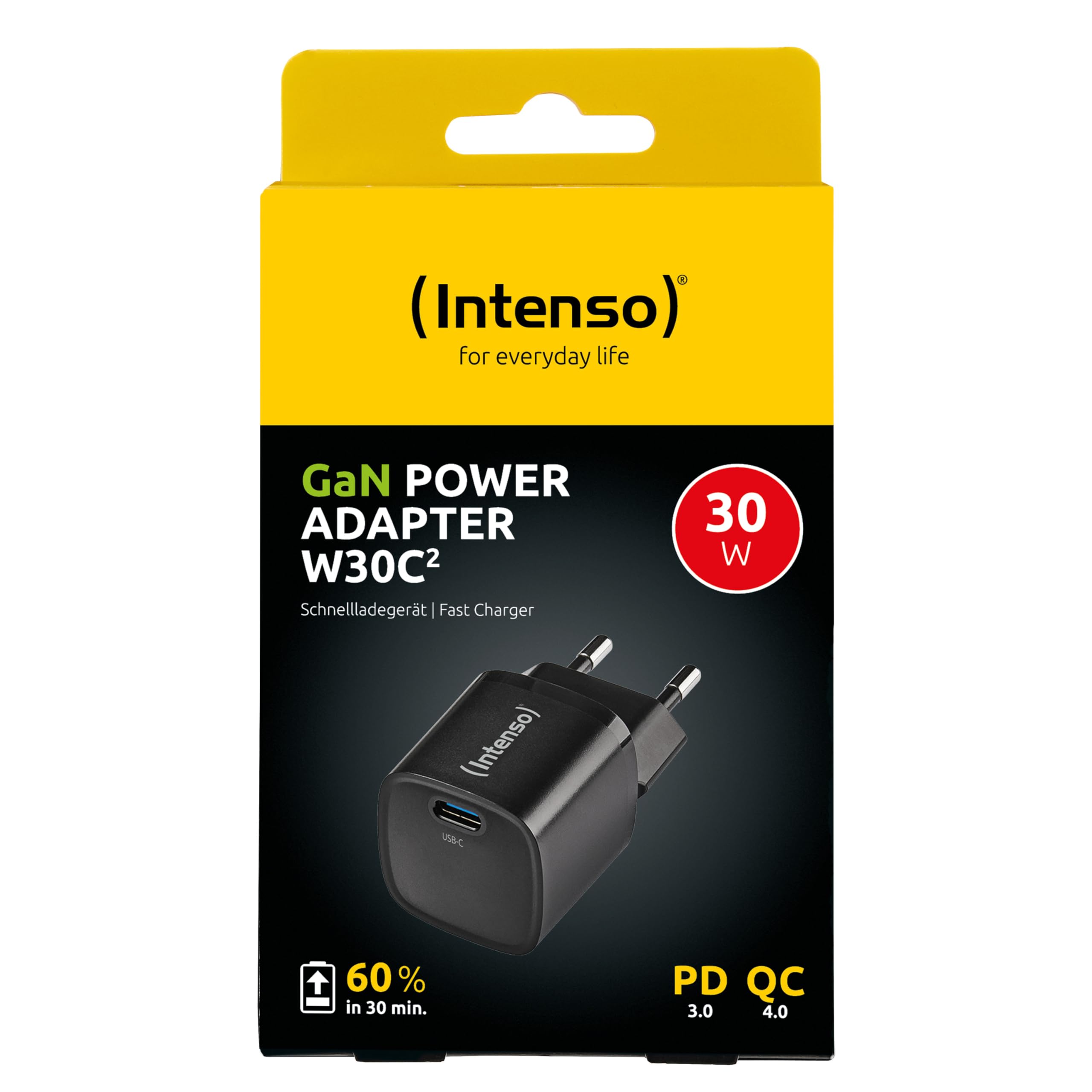Intenso Power Adapter W30C² GaN 30W, Schwarz