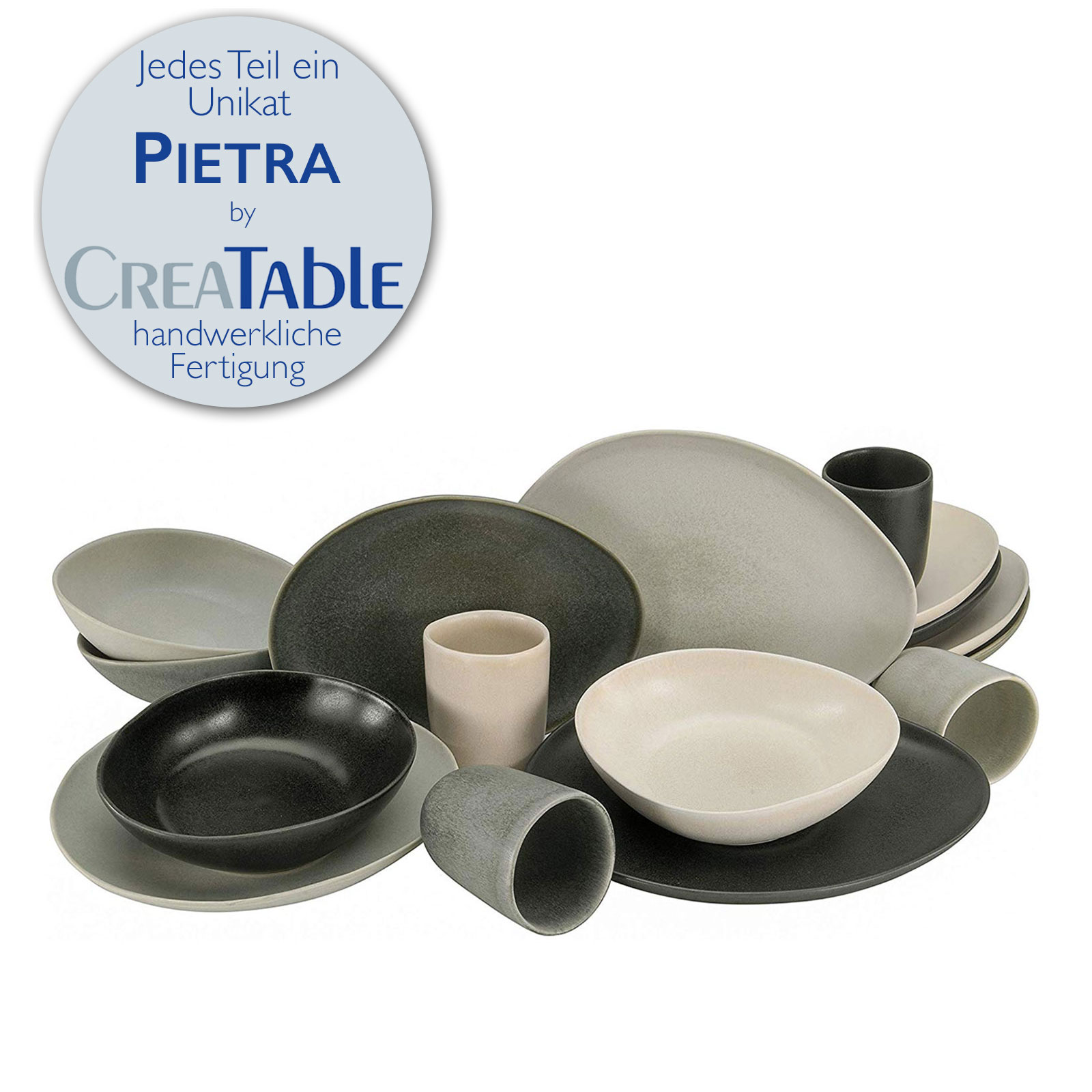 CreaTable 22609 Serie PIETRA Geschirrset Kombiservice 16 teilig CreaTable 22609 Serie PIETRA Geschirrset Kombiservice 16 teilig
