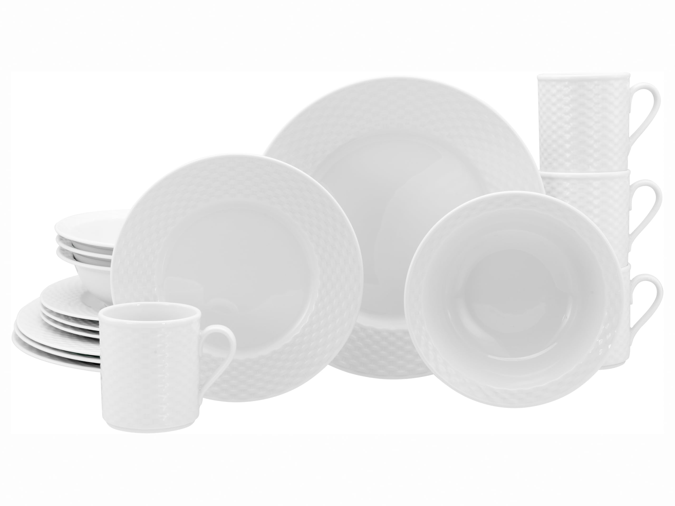 CreaTable 24643 Polo Weiss 16-tlg 4 Personen Kombiservice Porzellan