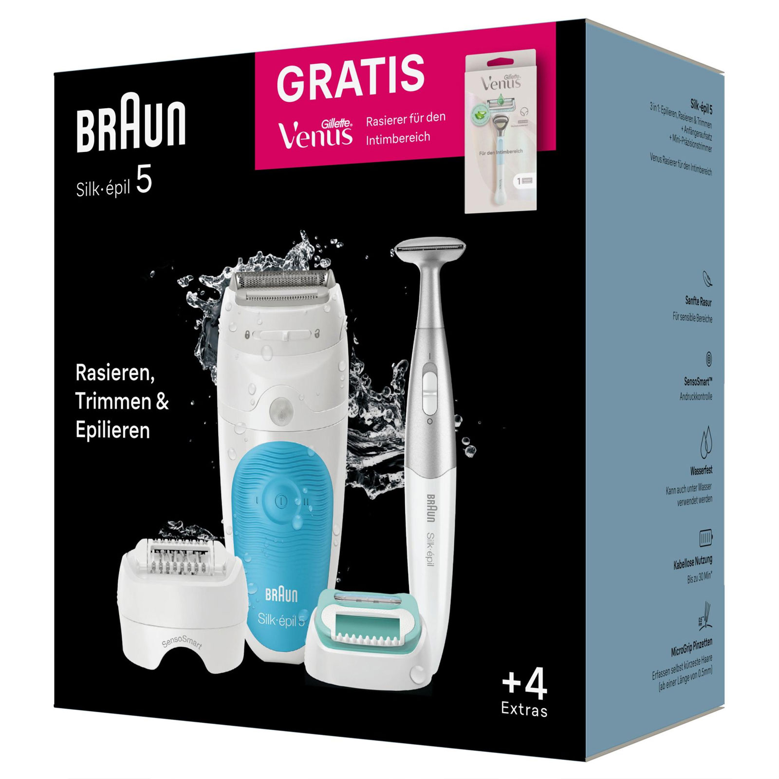 BRAUN Silk-épil 5 5-810 mit gratis Venus Intimrasierer Epilierer