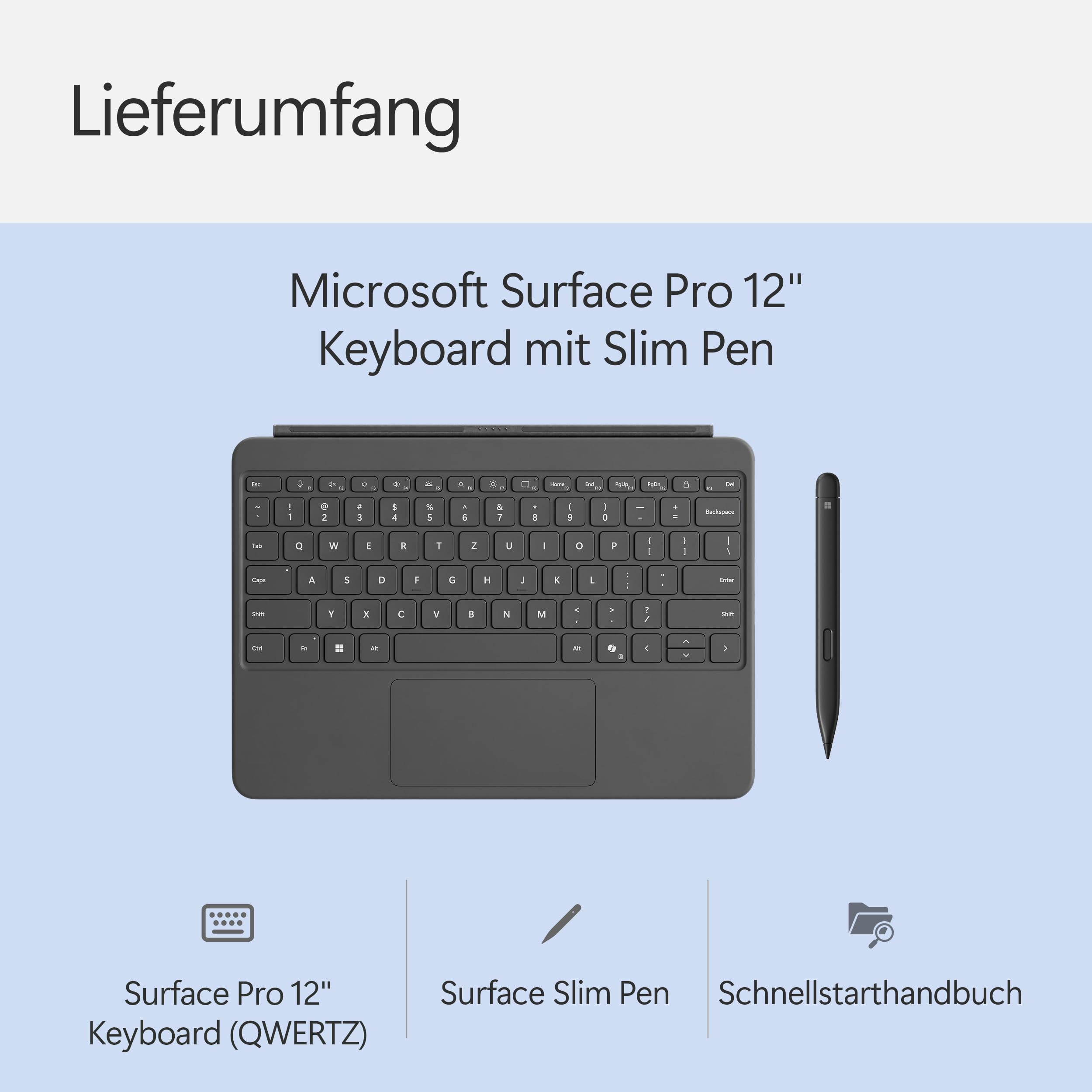 Microsoft Surface Pro 12" Keyboard mit Slim Pen