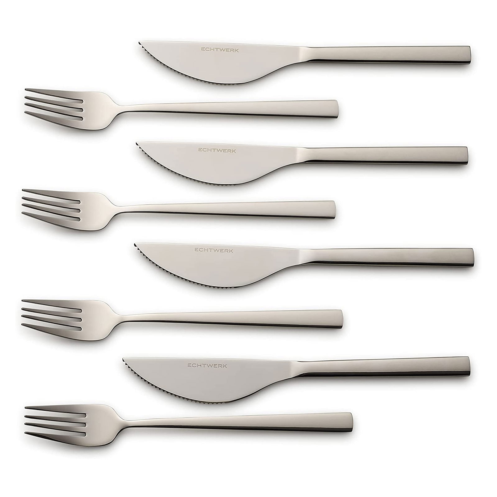 Echtwerk EW-PK-2205 Pizzabesteck-Set Pizzaset Steakbesteck Essbesteck 8-tlg. 4 Personen 4 Pizzamessern und 4 Pizzagabeln Edelstahl Silber-Edition Echtwerk EW-PK-2205 Pizzabesteck-Set Pizzaset Steakbesteck Essbesteck 8-tlg. 4 Personen 4 Pizzamessern und 4 Pizzagabeln Edelstahl Silber-Edition