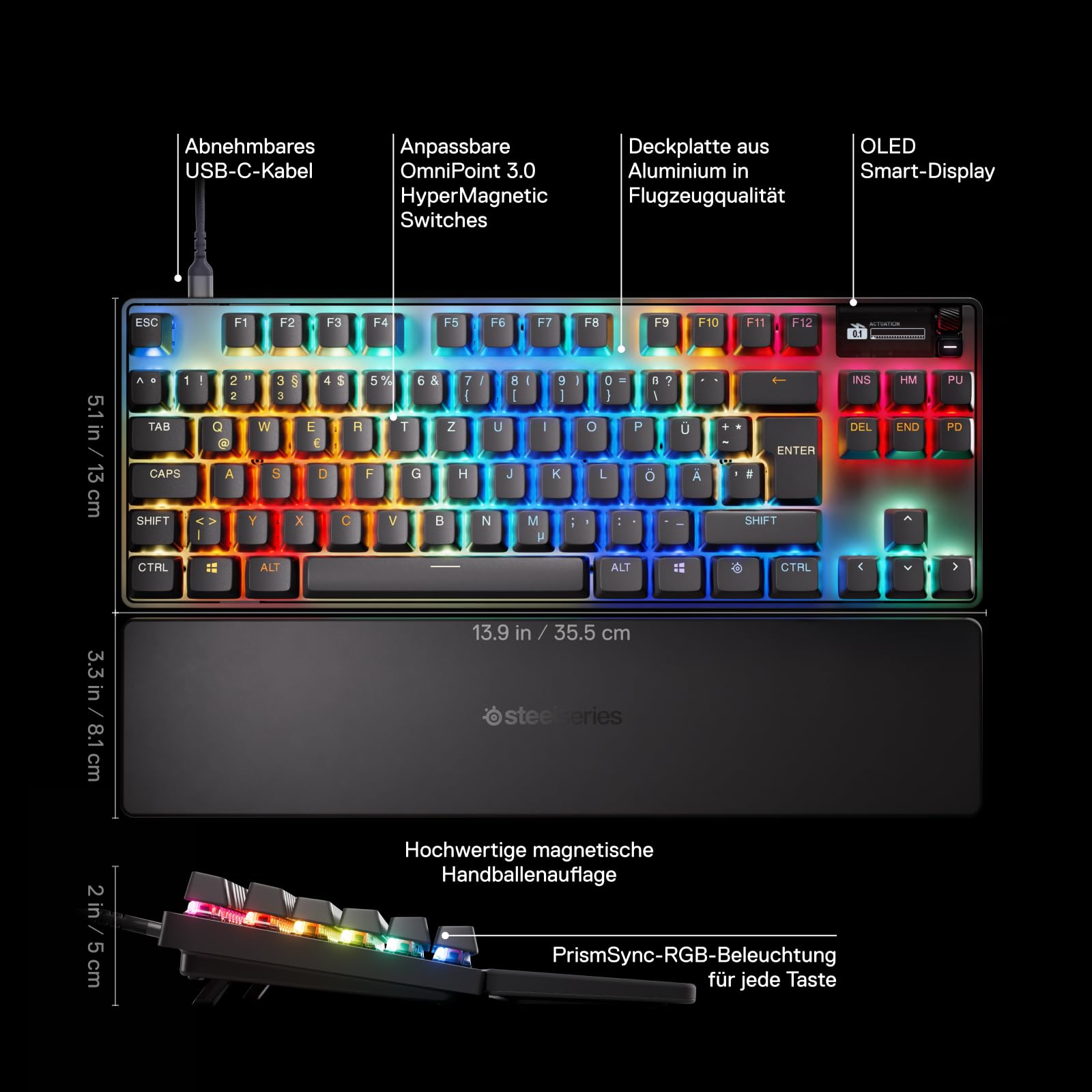 SteelSeries Apex Pro TKL Gen 3 - HyperMagnetic Gaming Tastatur