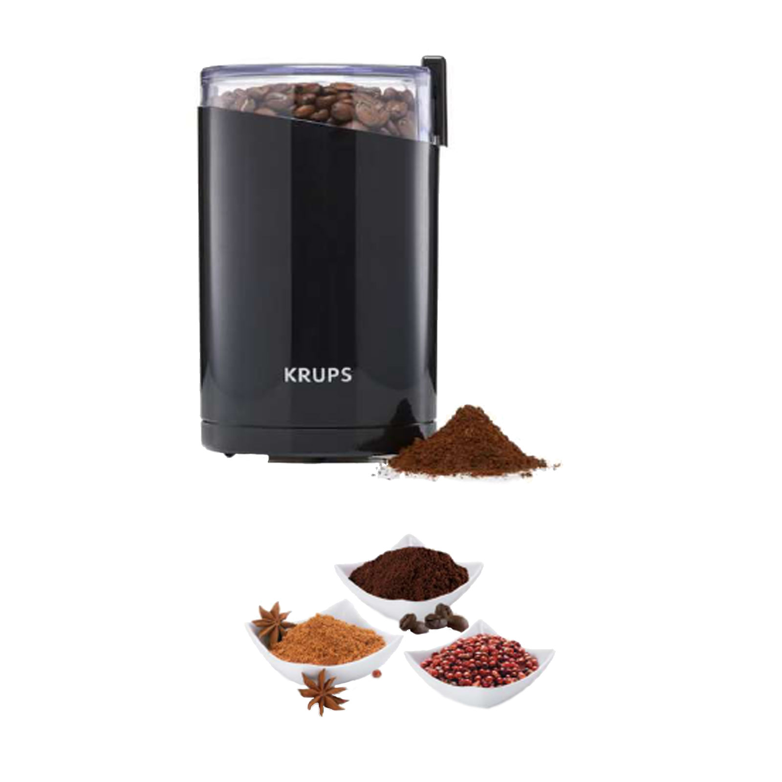 Krups F203 Kaffee- und Gewürzmühle schwarz