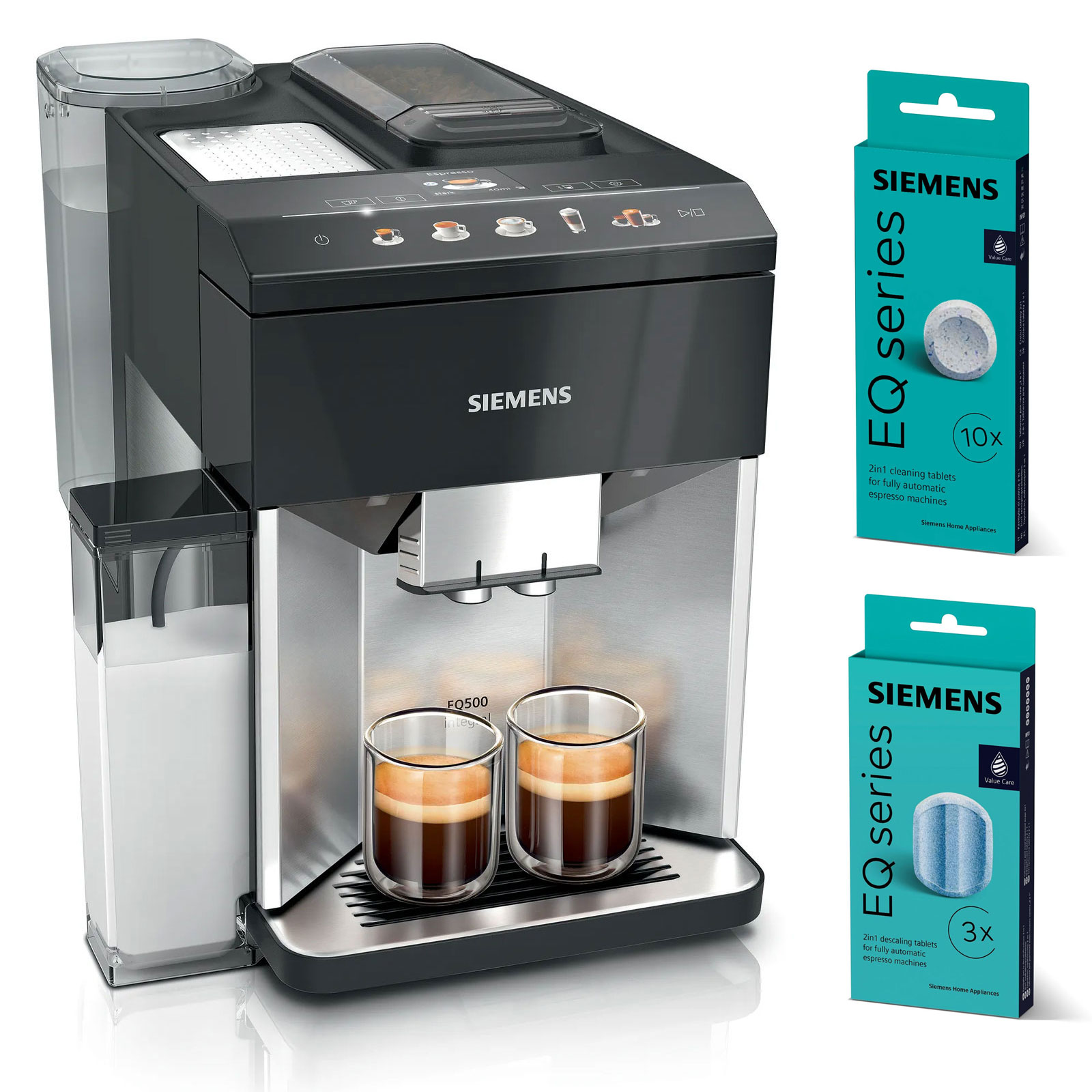 Siemens TQ517D03 Kaffeevollautomat (integral) EQ.500 Edelstahl / schwarz Siemens TQ517D03 Kaffeevollautomat (integral) EQ.500 Edelstahl / schwarz