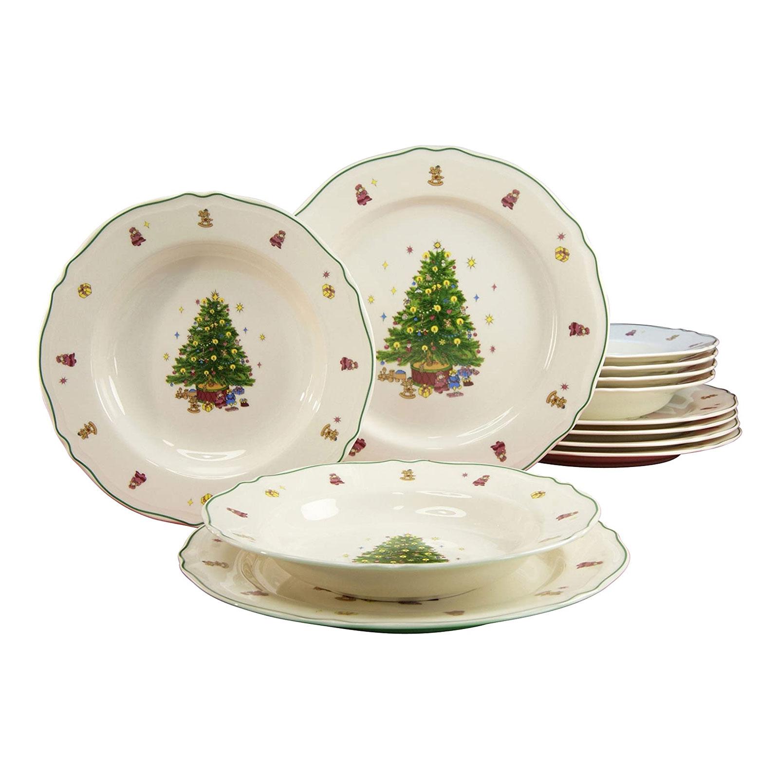 CreaTable, 16183, Serie TANNENBAUM Premium, Tafelservice 12-teilig