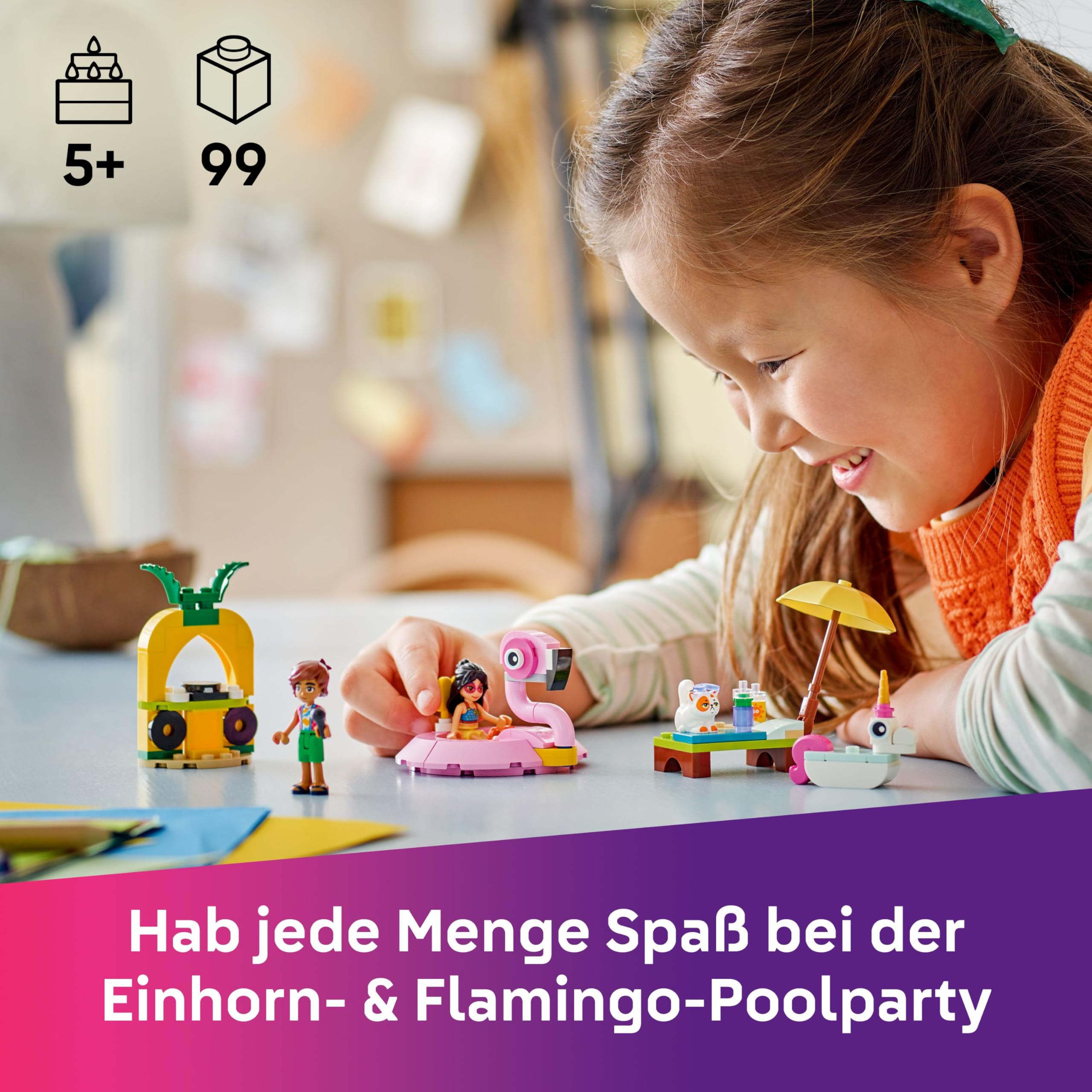 LEGO Friends Poolparty mit Einhorn und Flamingo 42658