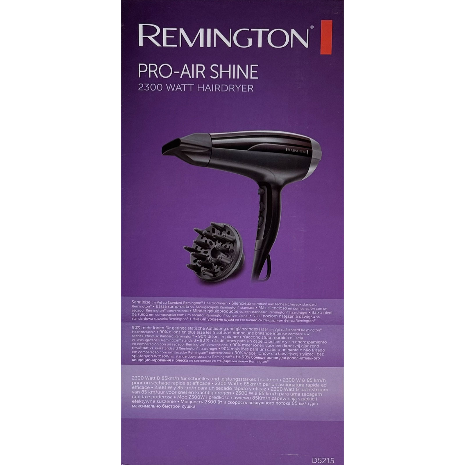 Remington D 5215 Pro Air Shine HAARTROCKNER schwarz/silber