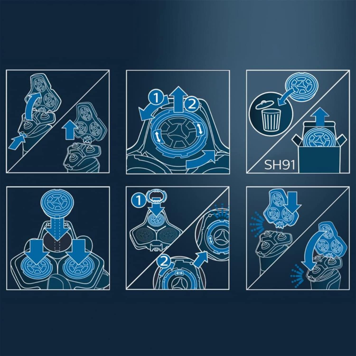 Philips Ersatzscherkopf für elektrische Rasierer der Series 9000 & 9000 Prestige