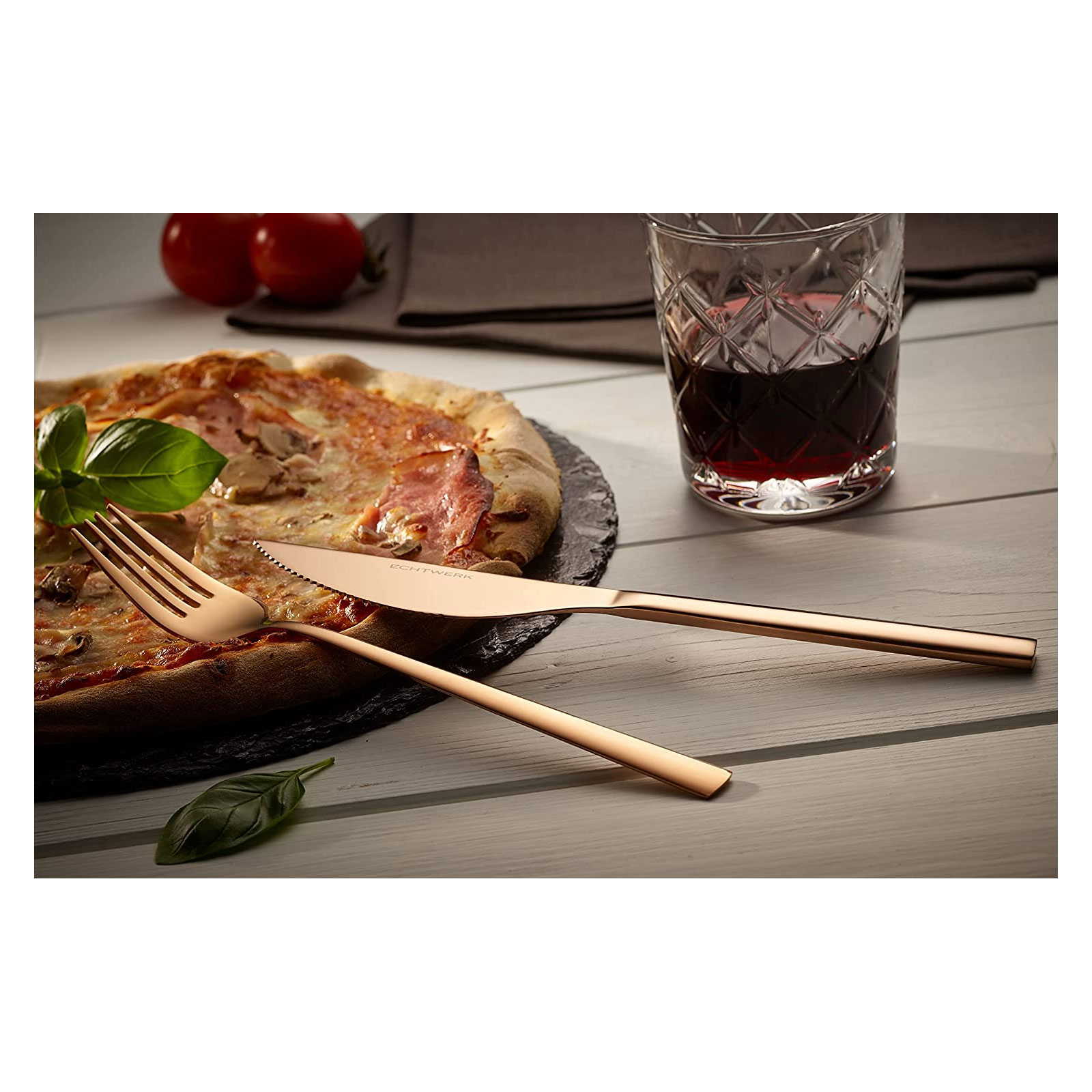 Echtwerk EW-PK-2205 Pizzabesteck-Set Pizzaset Steakbesteck Essbesteck 8-tlg. 4 Personen 4 Pizzamessern und 4 Pizzagabeln Edelstahl Silber-Edition Echtwerk EW-PK-2205 Pizzabesteck-Set Pizzaset Steakbesteck Essbesteck 8-tlg. 4 Personen 4 Pizzamessern und 4 Pizzagabeln Edelstahl Silber-Edition