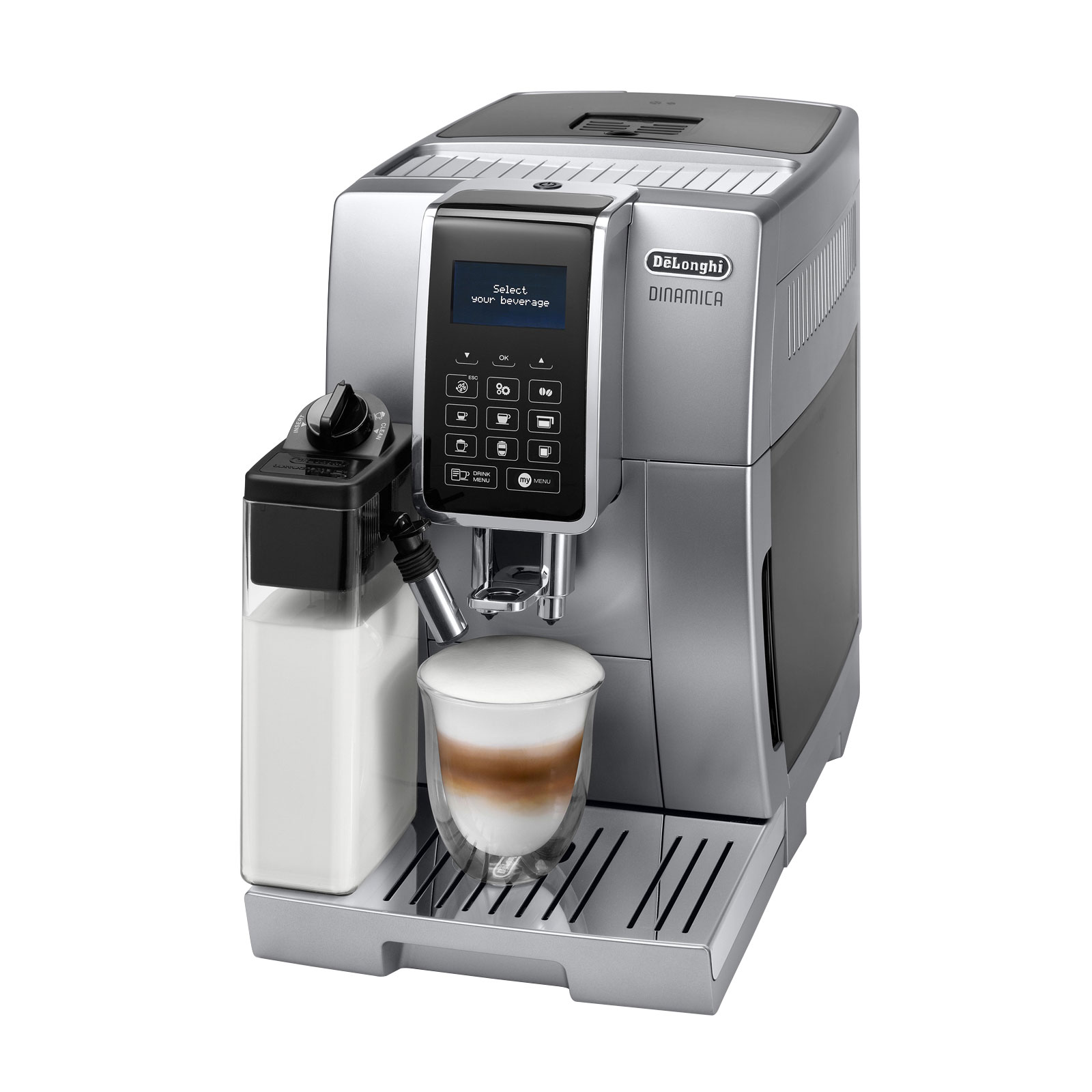 DeLonghi ECAM 356.77.S DINAMICA Kaffeevollautomat silber mit Kaffekannenfunktion