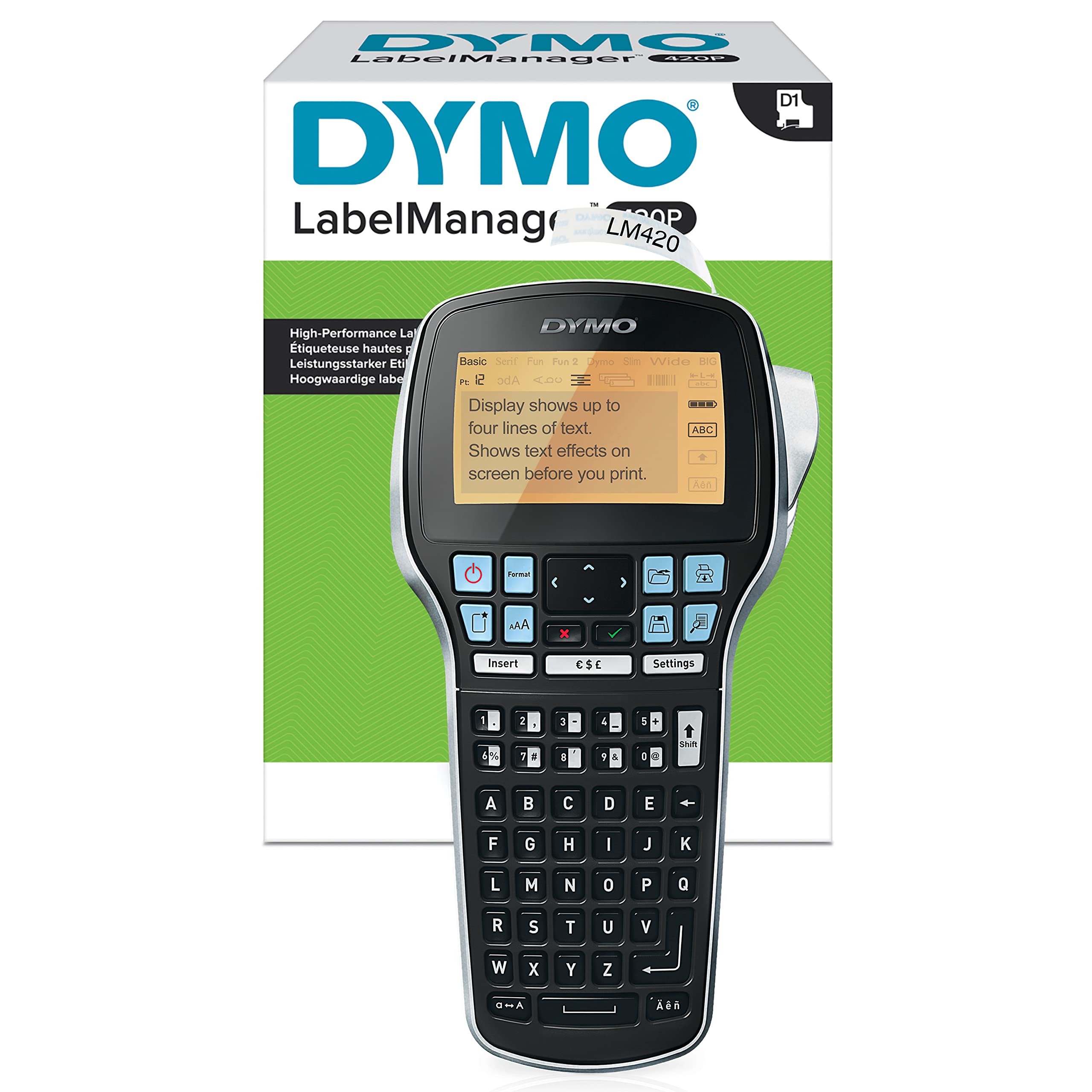 Dymo LabelManager 420P 6/9/12/19 mm D1-Bänder ABC UK/HK Beschriftungsgerät