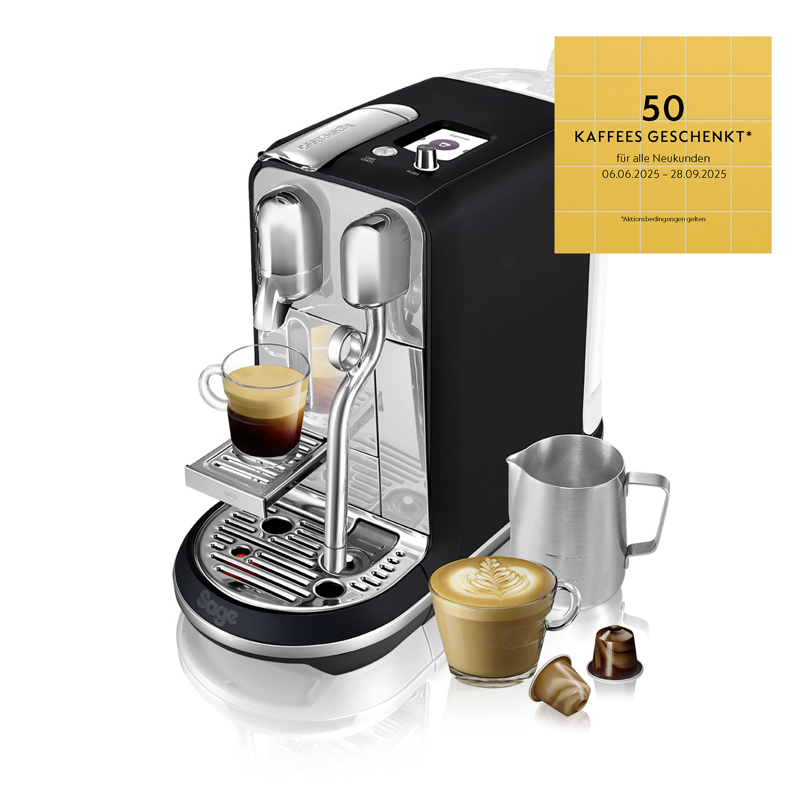 Sage the Creatista Plus SNE800BTR Trüffelschwarz Nespresso-Kapselmaschine