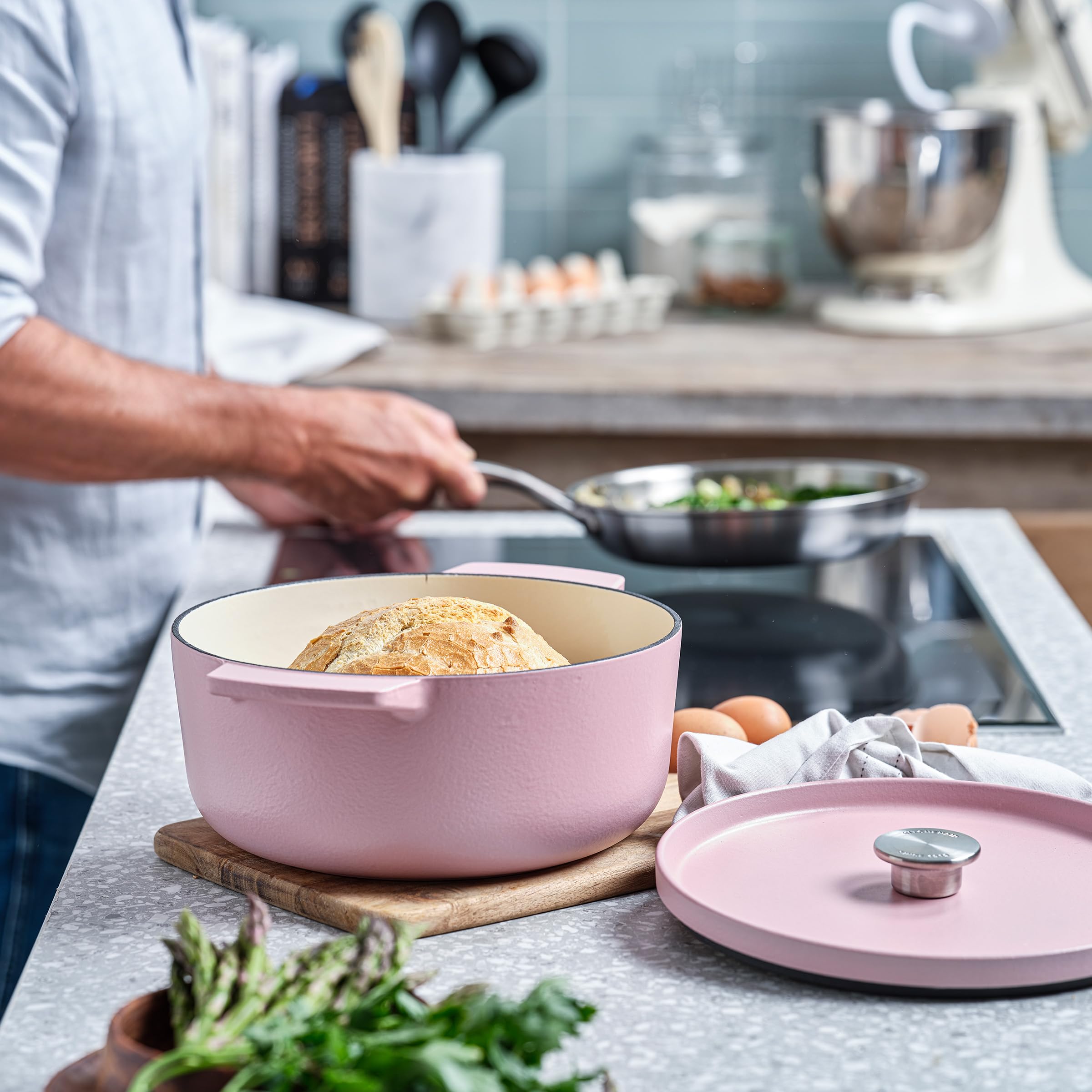 KitchenAid CC007431-001 Bräter mit Deckel - Rund - 5.2L 26cm Rosa