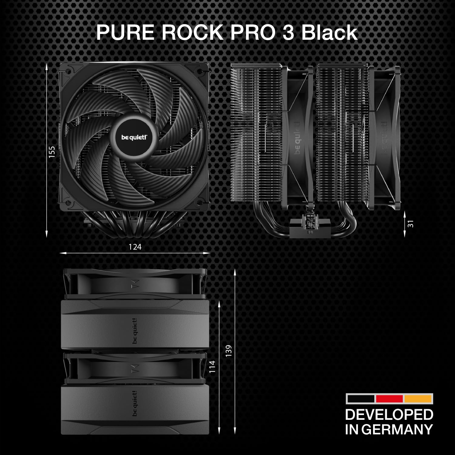 be quiet! Pure Rock Pro 3 Silver Luftkühler