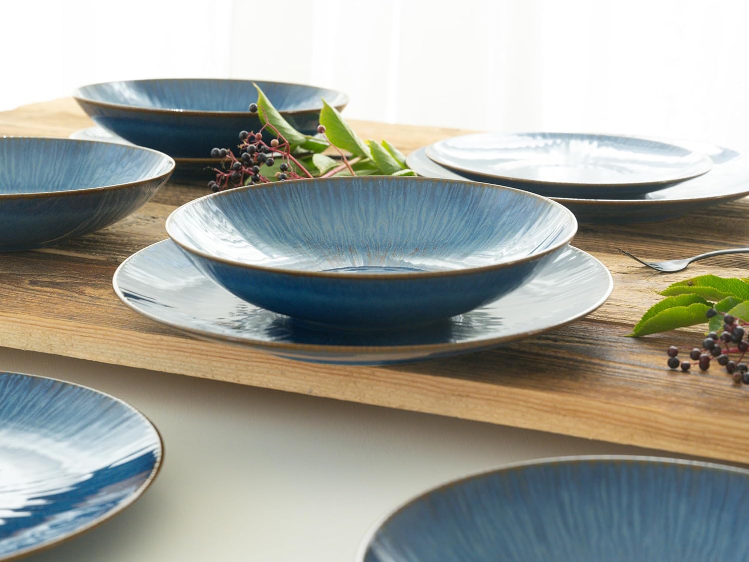 CreaTable, 10591, Serie Sea Breeze Blue, Geschirrset, Teller Set 18 teilig