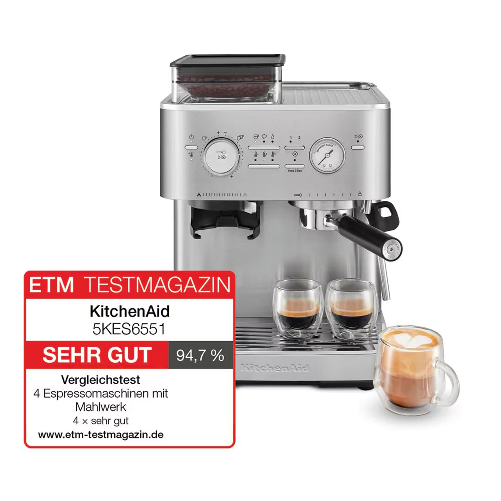 KitchenAid 5KES6551ESX Semi Auto Espresso STAINLESS STEEL Siebträgermaschine