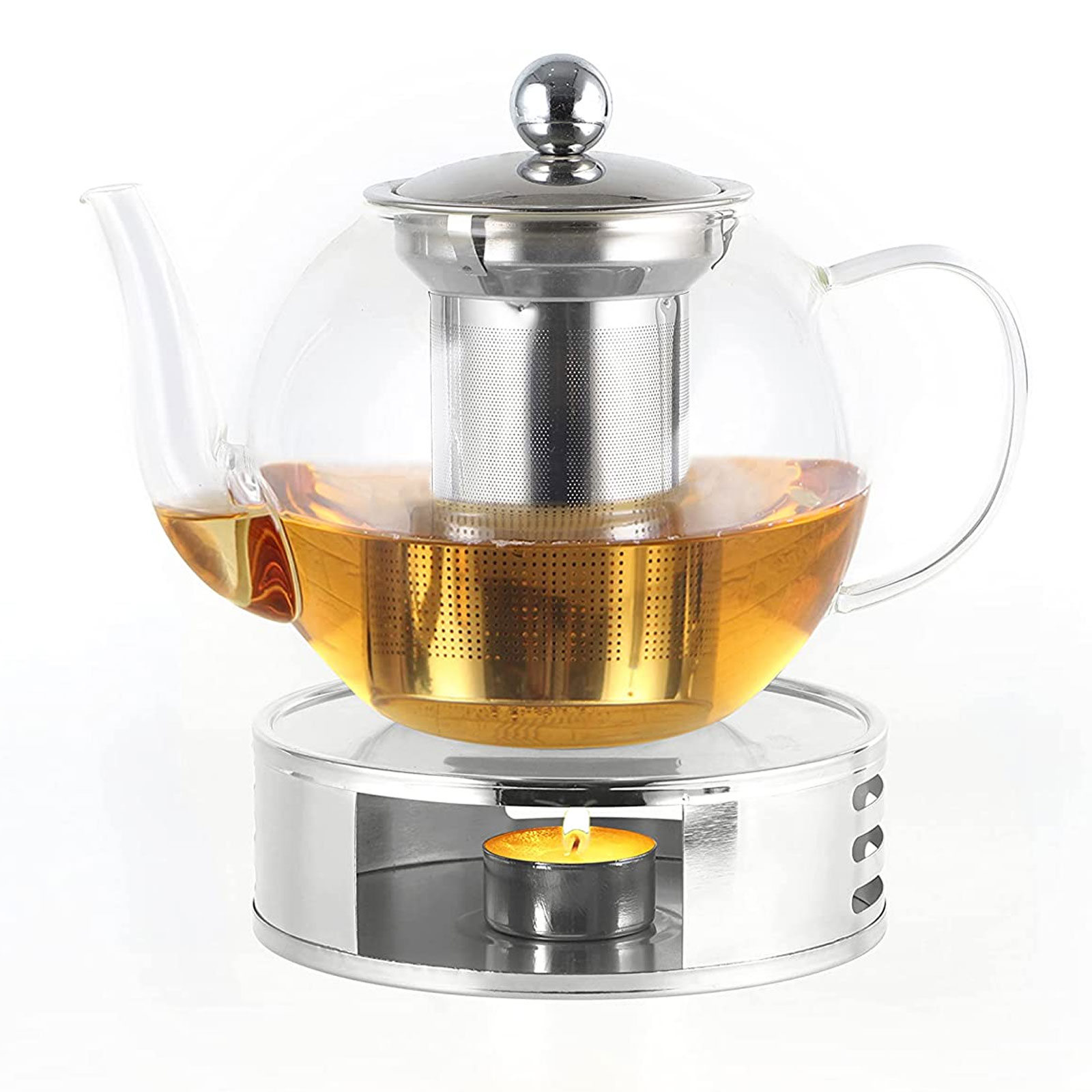 Echtwerk Stövchen, Teestövchen aus Edelstahl, Runder Tee- und Kaffeewärmer, Untersatz für alle handelsüblichen Tee- und Kaffeekannen, 5 x 15 cm Echtwerk Stövchen, Teestövchen aus Edelstahl, Runder Tee- und Kaffeewärmer, Untersatz für alle handelsüblichen Tee- und Kaffeekannen, 5 x 15 cm