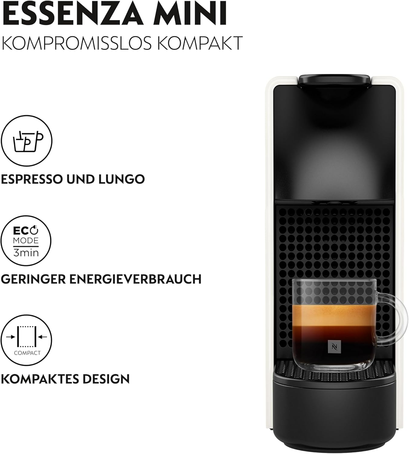 Krups XN1101 Essenza Mini Nespressomaschine Weiß