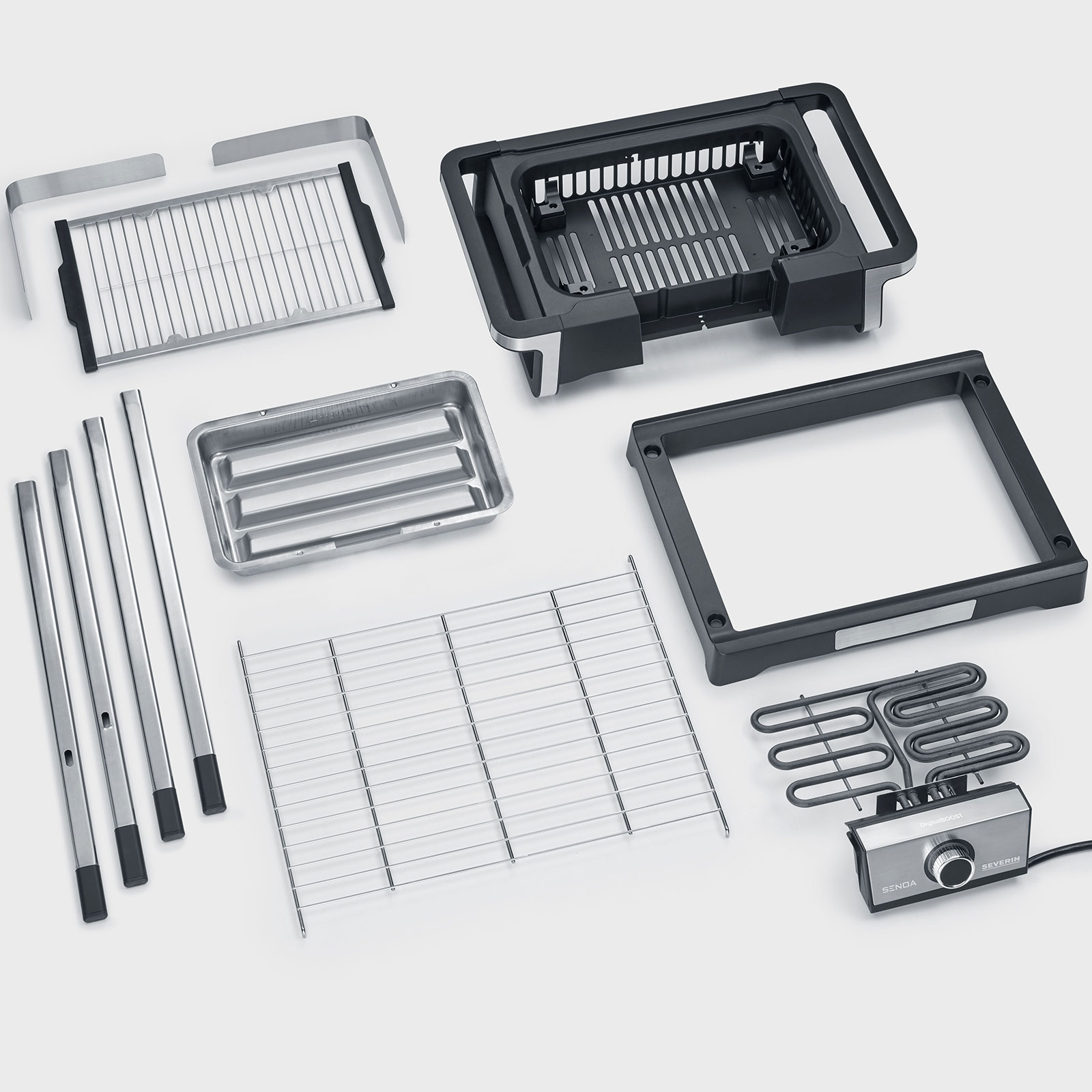 Severin PG 8118 Senoa DigitalBoost S Standgrill schwarz / silber