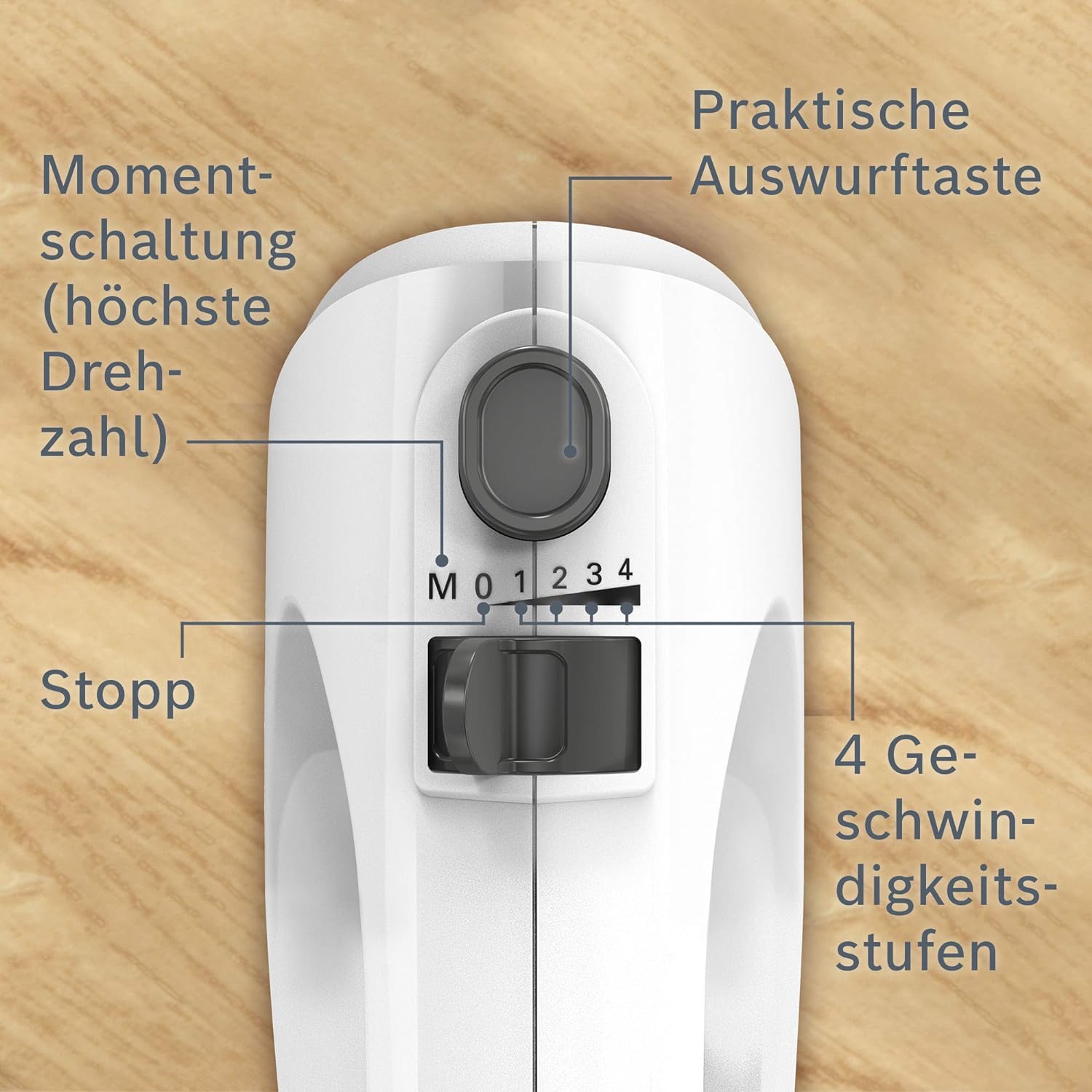 Bosch MFQ24200 CleverMixx Handrührer 400 Watt weiß/silber 4 Stufen