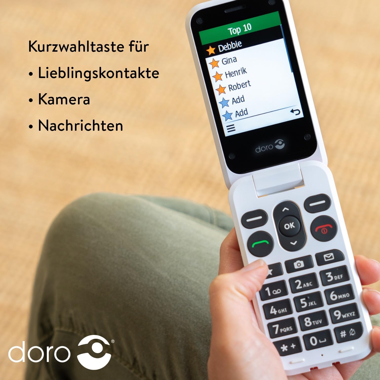 Doro Leva L20 schwarz-weiß Handy (Seniorenhandy, Klapp)