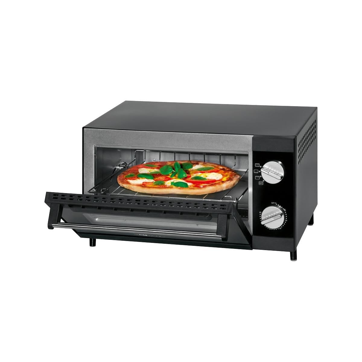 Clatronic Pizzaofen, 12 Liter Backraum, Minibackofen