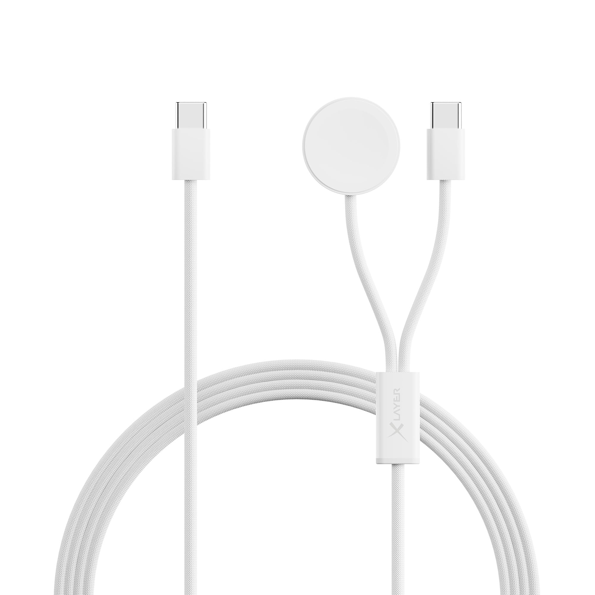 XLayer feingewebtes 2 in 1 Premium-Kabel mit USB Typ C & Apple Watch Charger