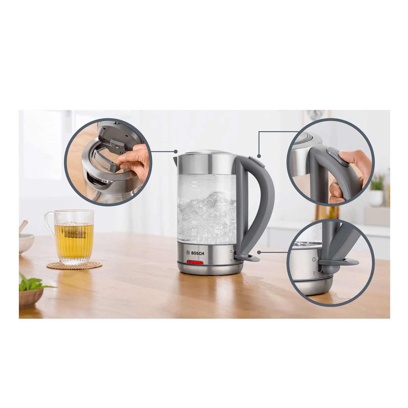 Bosch TWK7090B Wasserkocher kabellos Bosch TWK7090B Wasserkocher kabellos
