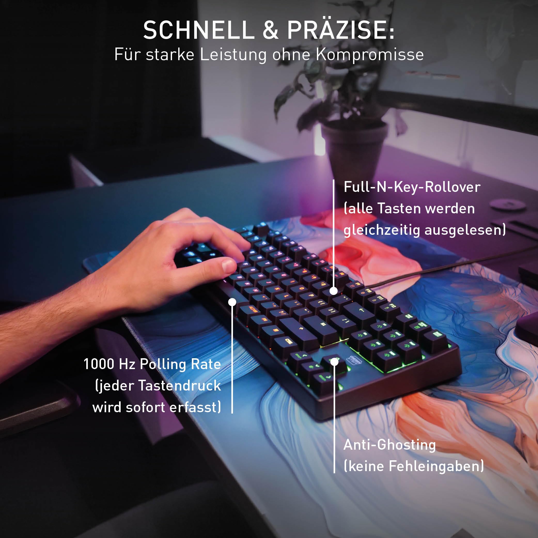 CHERRY XTRFY K4V2 TKL, Kabelgebundene Gaming-Tastatur ohne Nummernblock