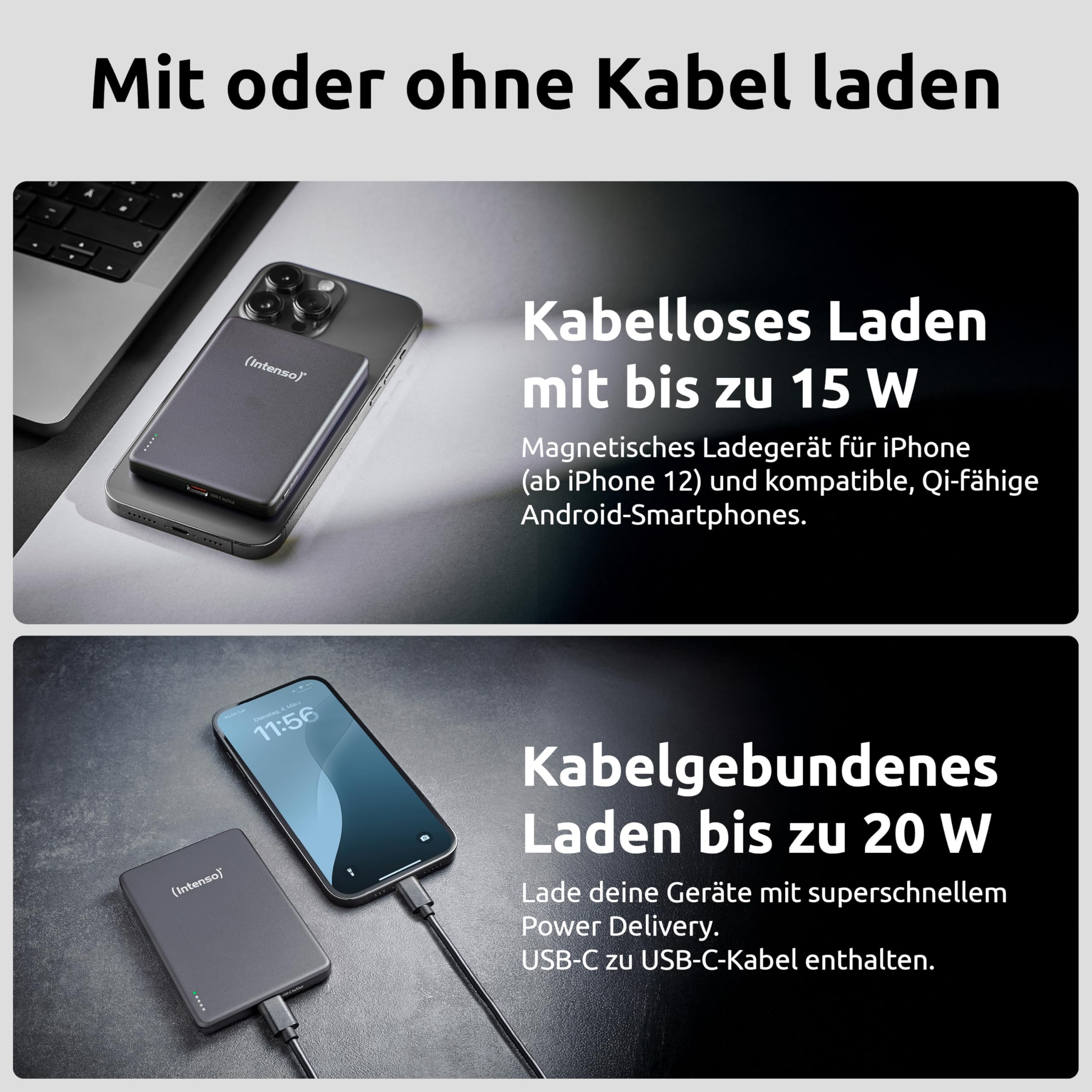 Intenso MW5000 Magnetische Powerbank 5000 mAh – MagSafe kompatibel
