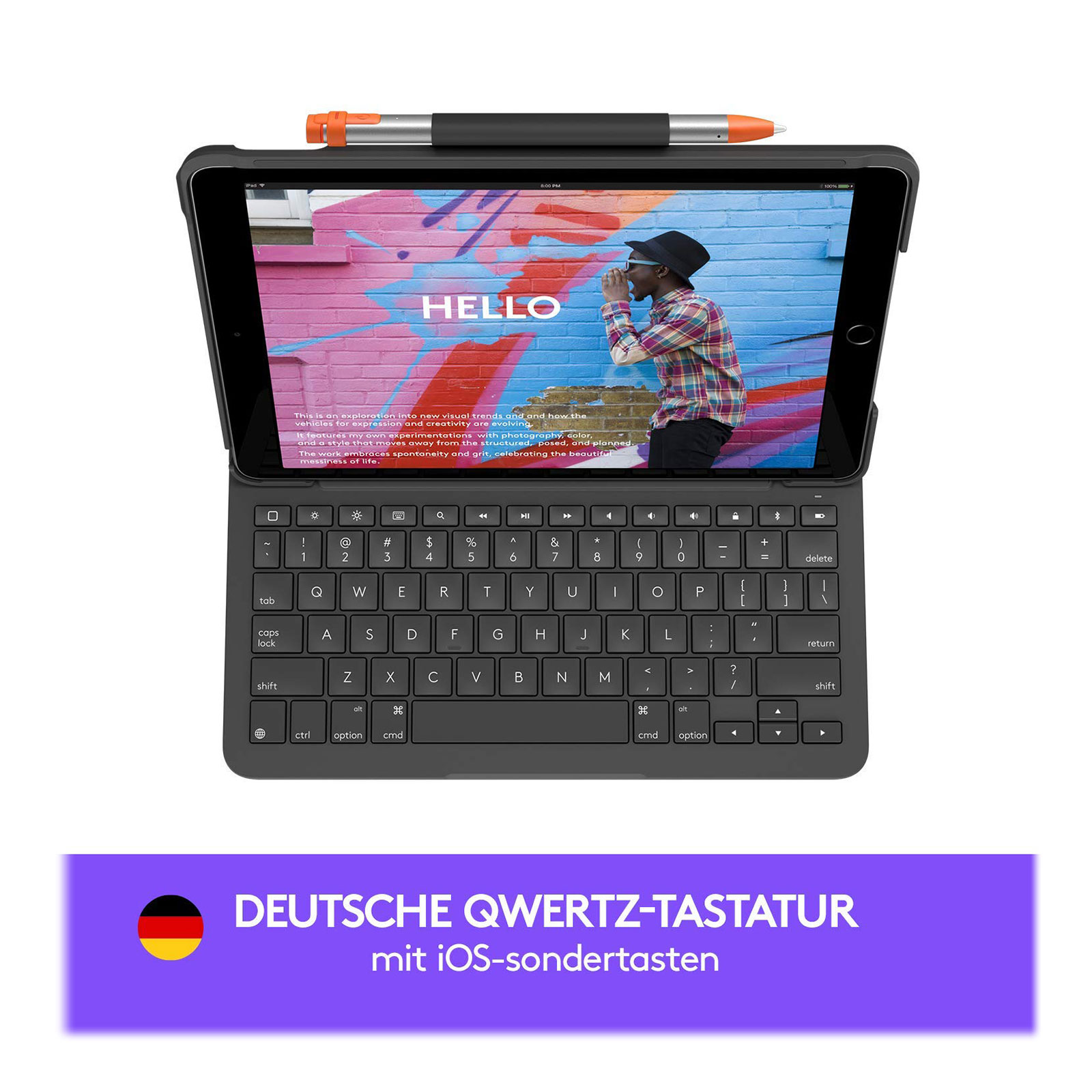 Logitech Slim Folio for IPad (7th generation) - graphite