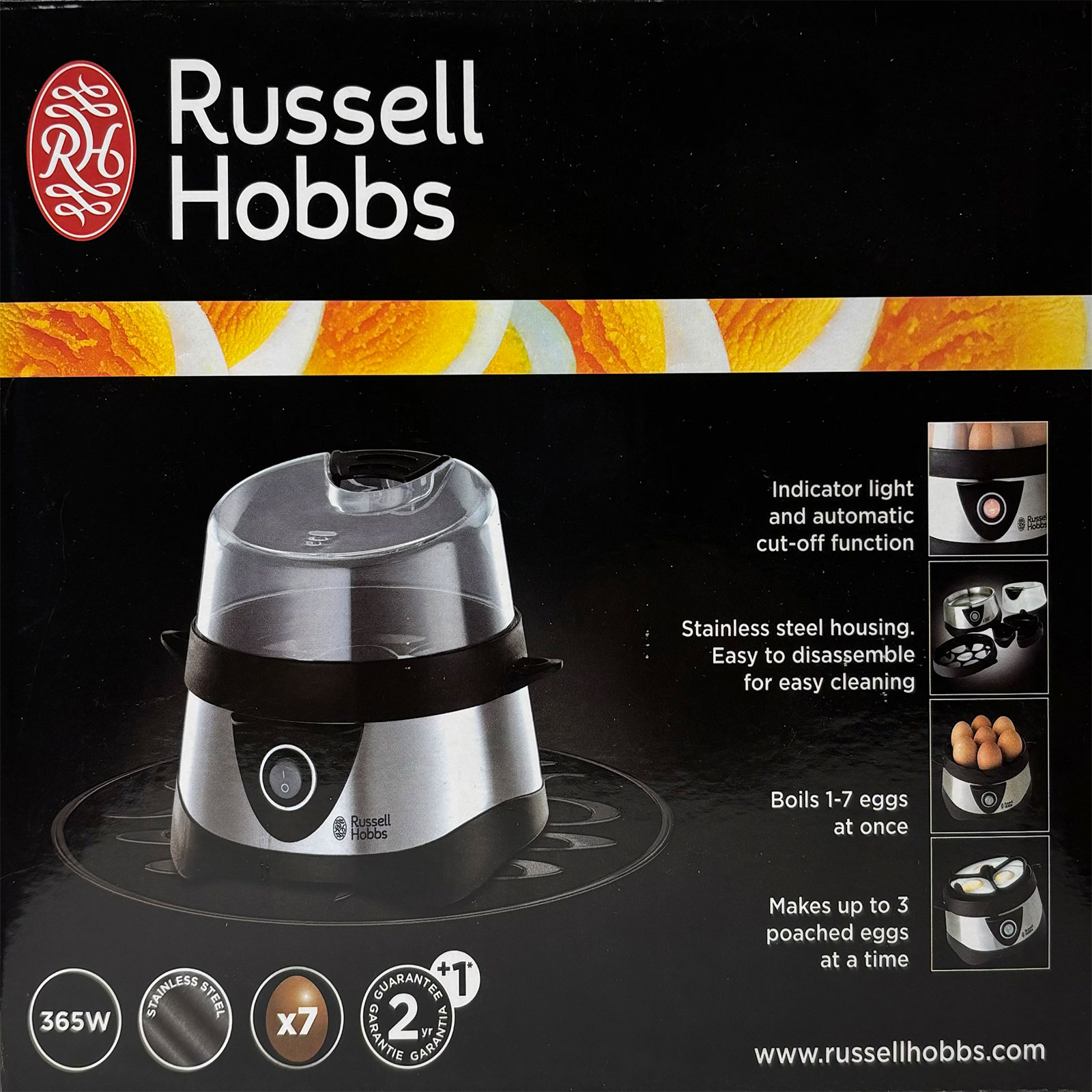 Russell Hobbs Stylo Eierkocher Edelstahl / Schwarz