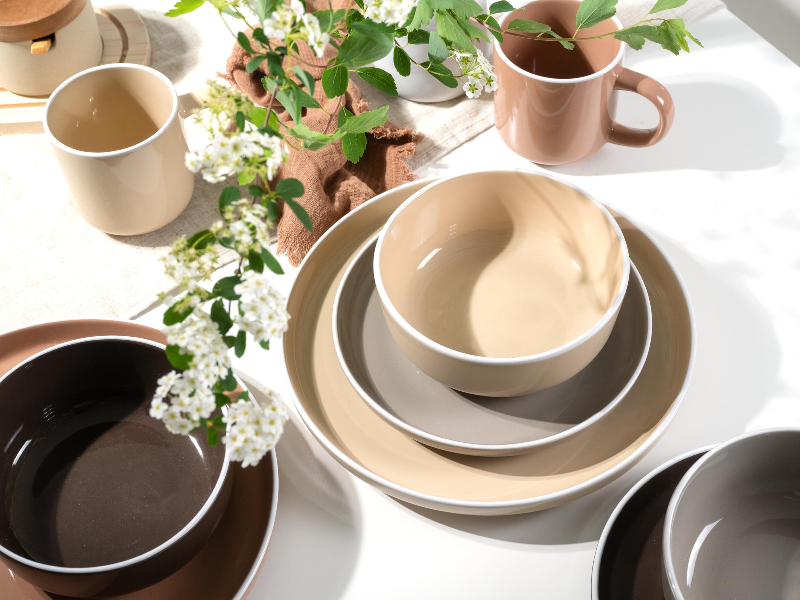 CreaTable Kombiservice 24716 Serie Nordic Mocha Mousse 16-tlg. 4 Personen