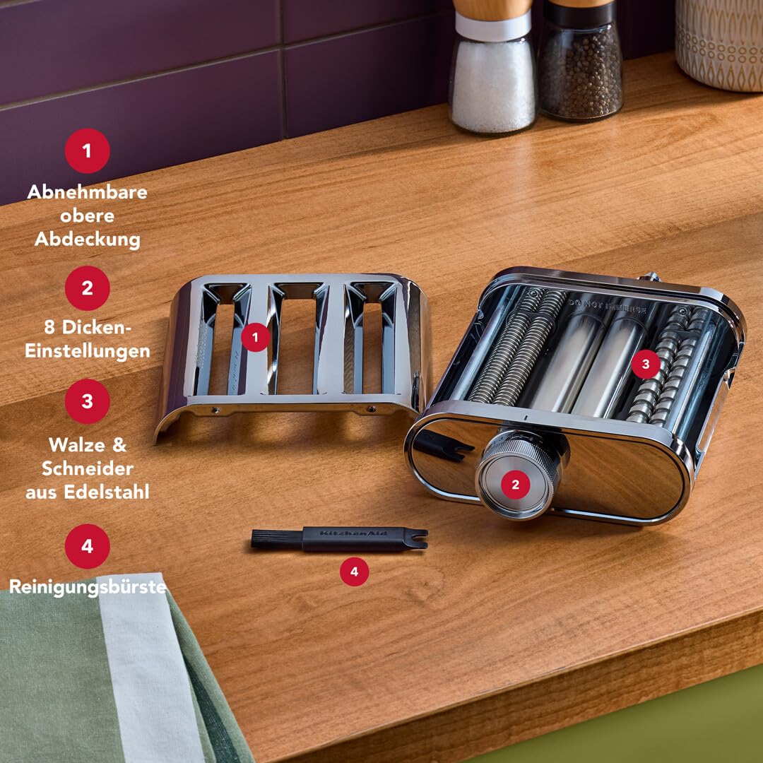 KitchenAid 5KSM3MPA Metall 3-in-1 Nudelvorsatz Nudelroller