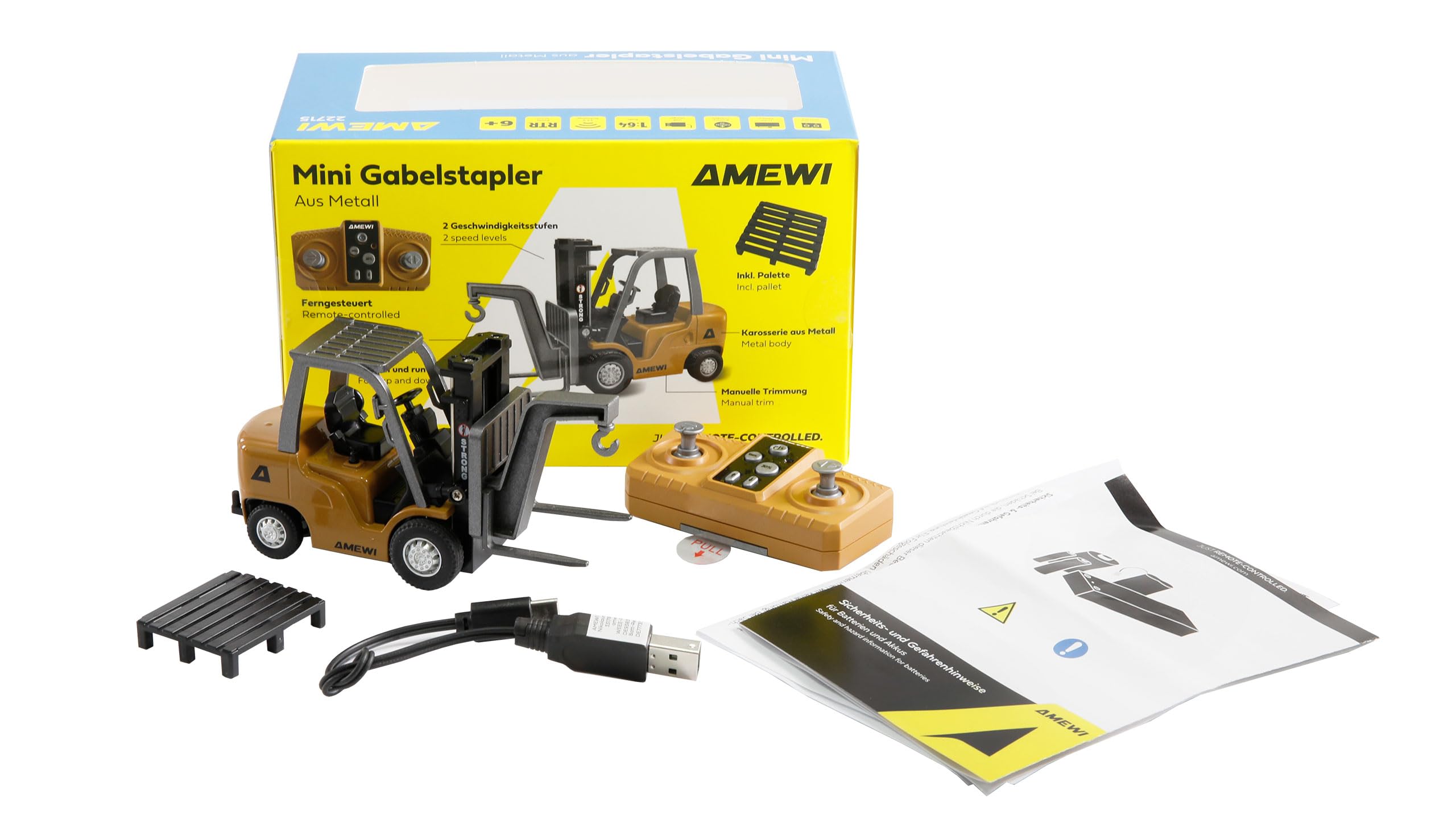 Amewi Mini-Gabelstapler aus Metall 8-Kanal 1:64 RTR
