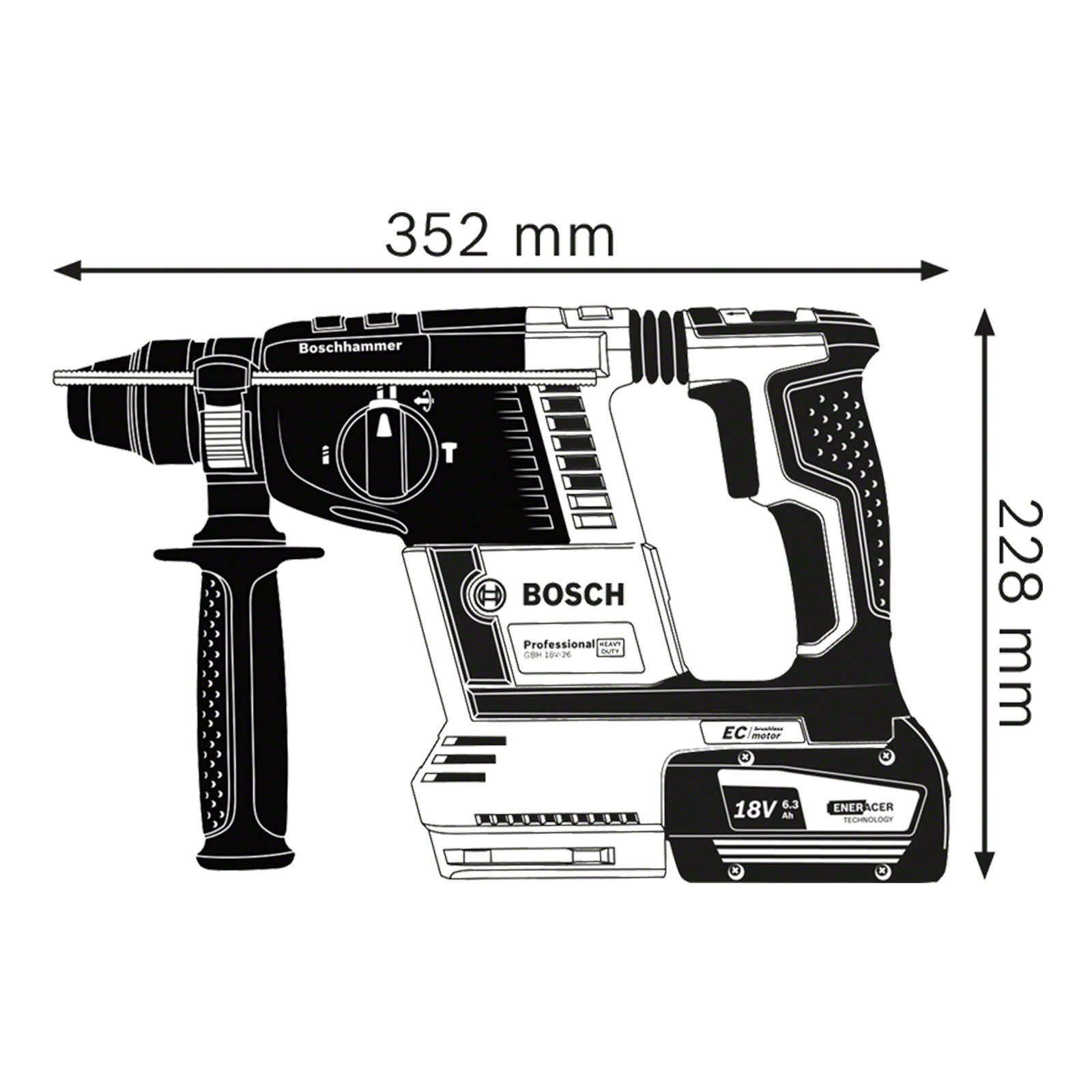 Bosch Professional GBH 18V-26 Bohrhammer (Akku)