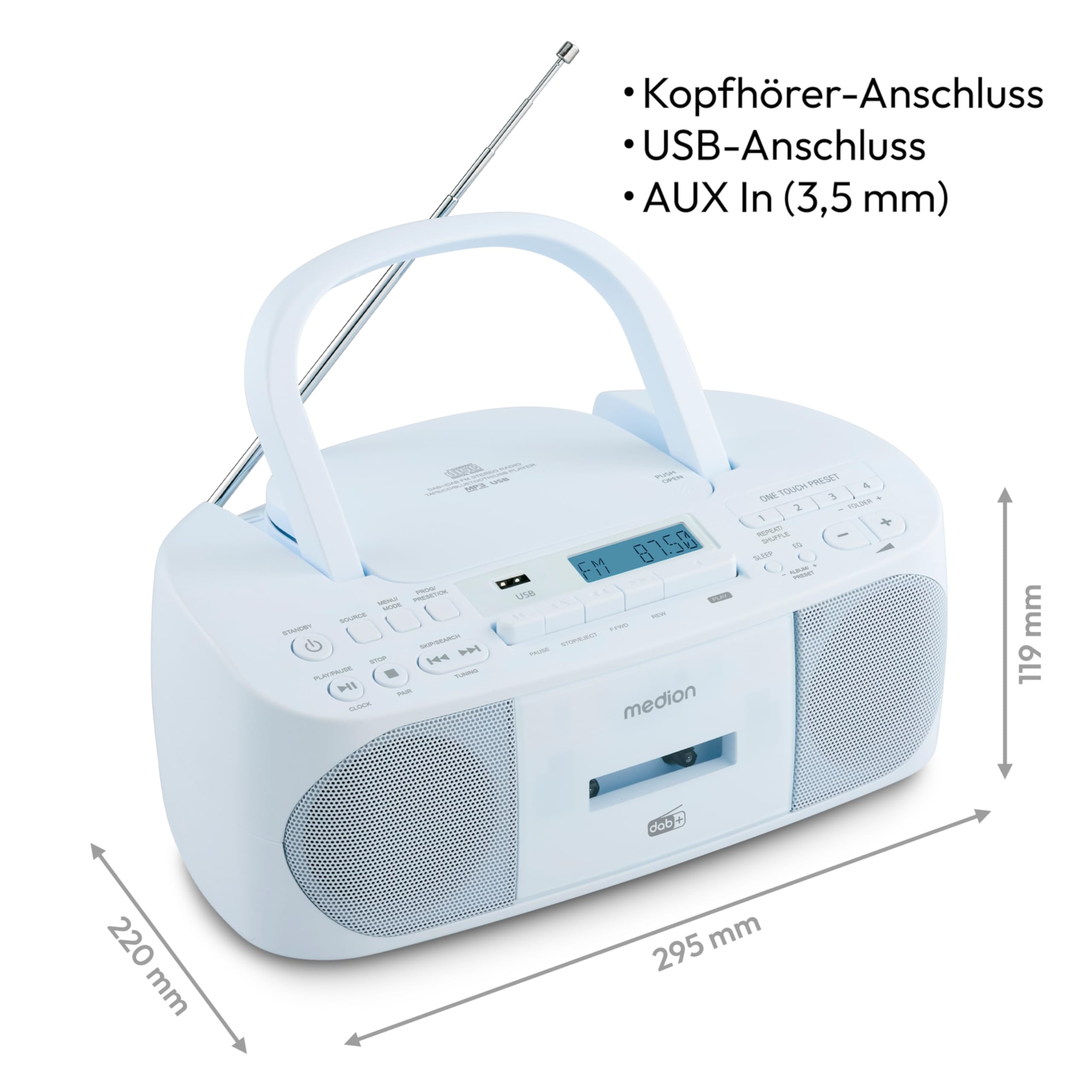 MEDION DRX-1 Plus Boombox tragbares DAB+ UKW Radio