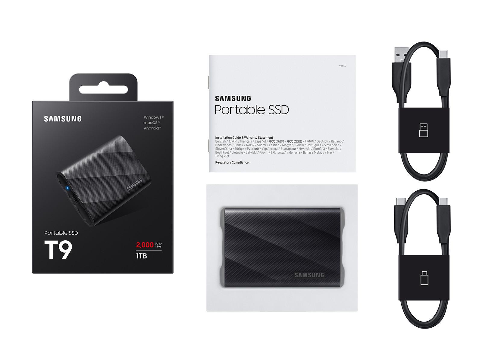 Samsung Portable SSD T9 USB 3.2 Gen 2x2 - 1 TB Grau