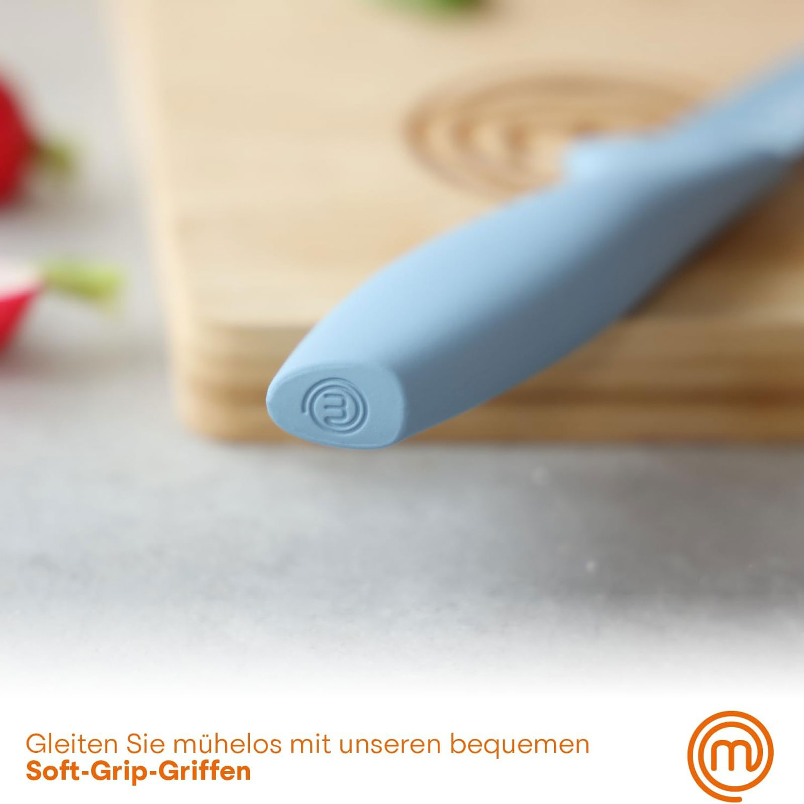 MasterChef FSC Schneidebrett + 5-teiliges Küchenmesser-Set + Küchentextilien-Set 3-teilig