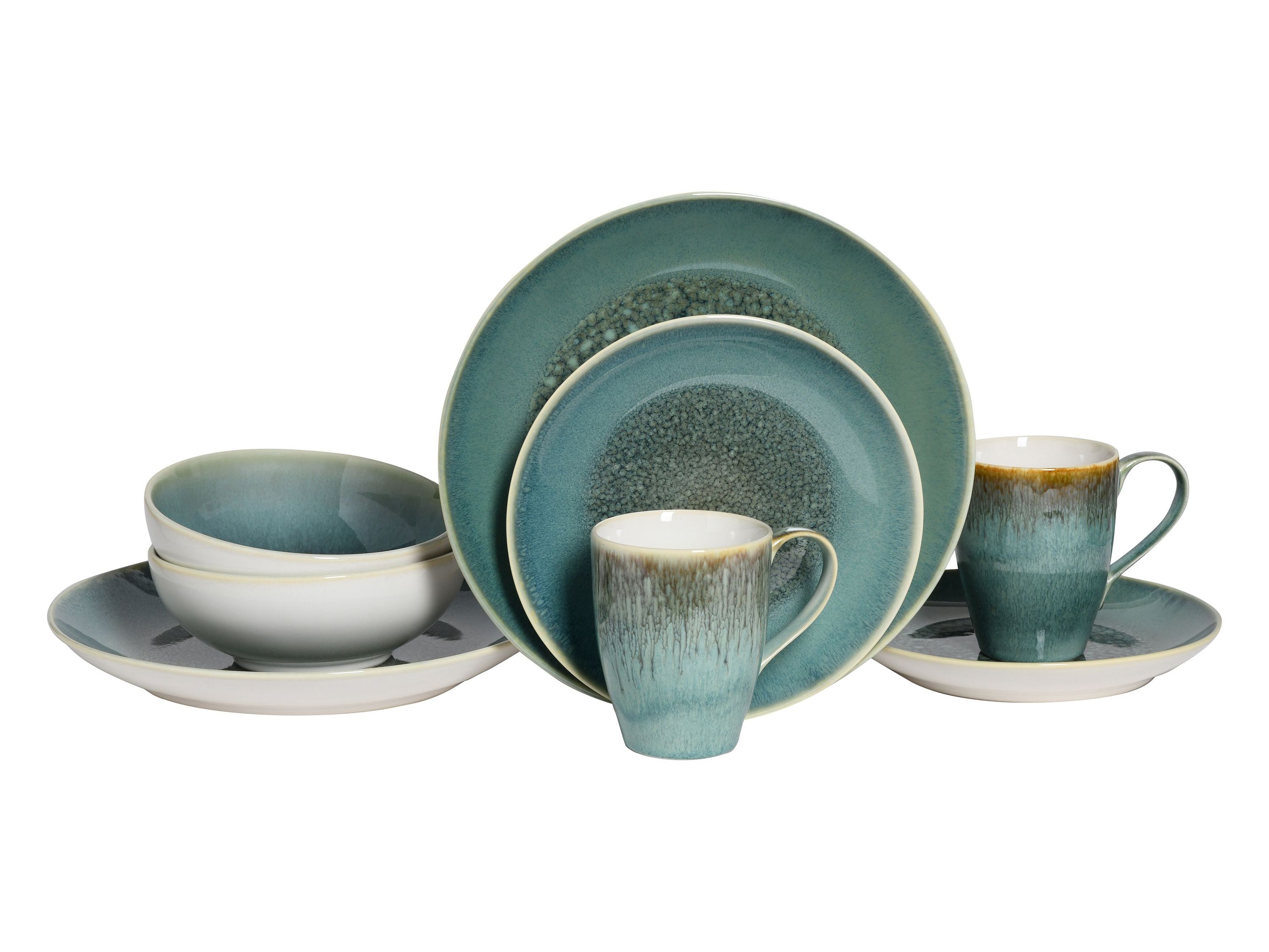 CreaTable, 25863, Serie Caldera Grün, Geschirrset, Kombiservice 8 teilig