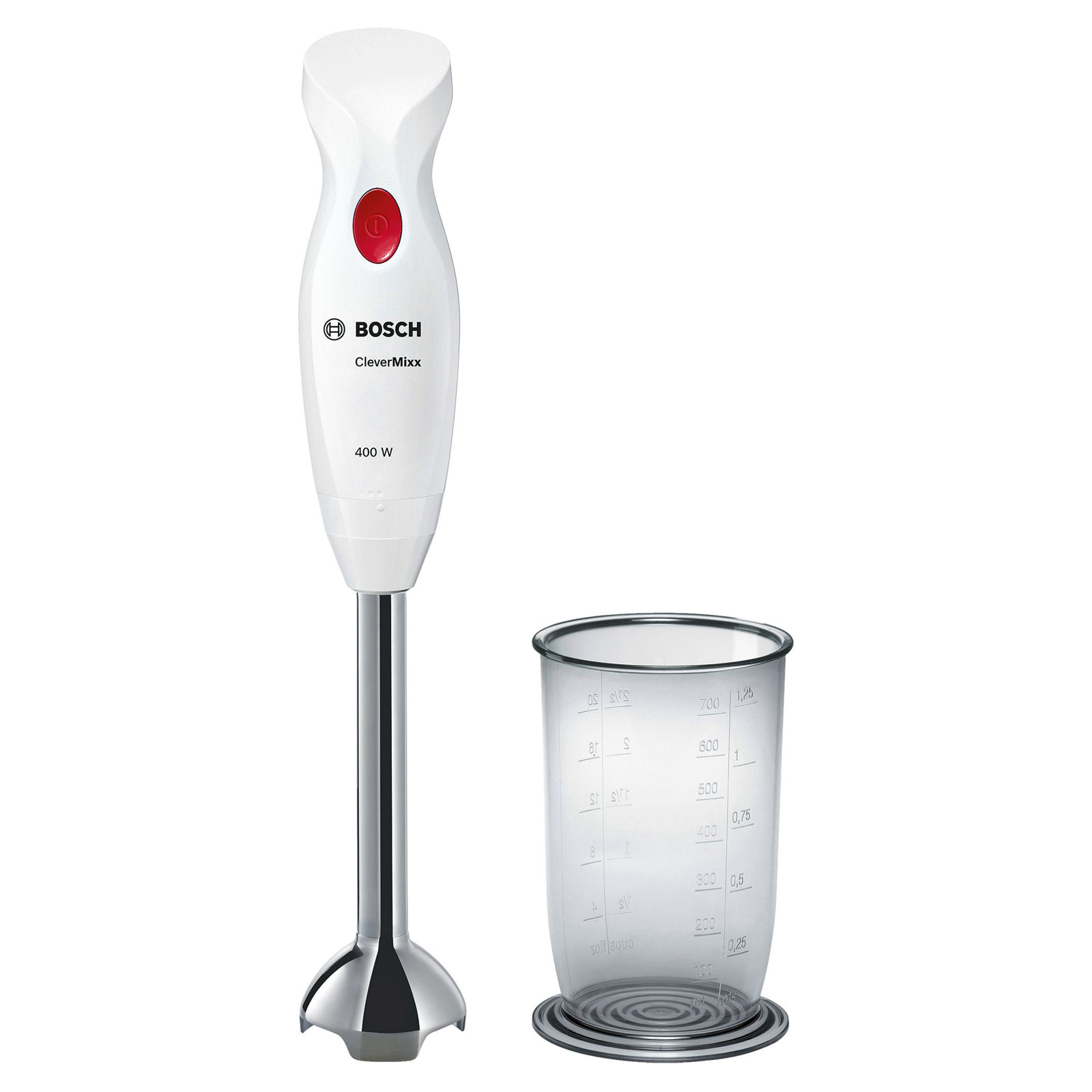 Bosch MSM24100 Stabmixer 400 Watt Metall-Fuß CleverMixx weiß/deep red Bosch MSM24100 Stabmixer 400 Watt Metall-Fuß CleverMixx weiß/deep red